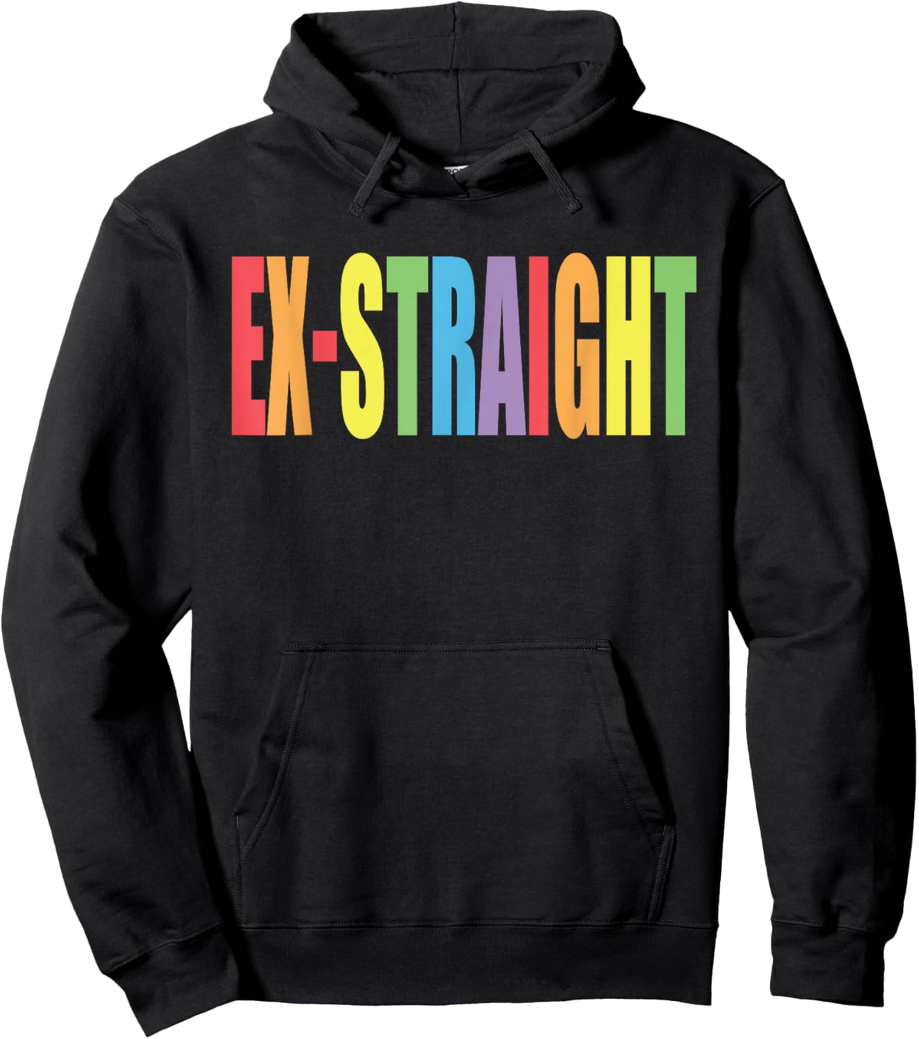 Ex-Straight Funny Design Hoodie - Hoodie | Black