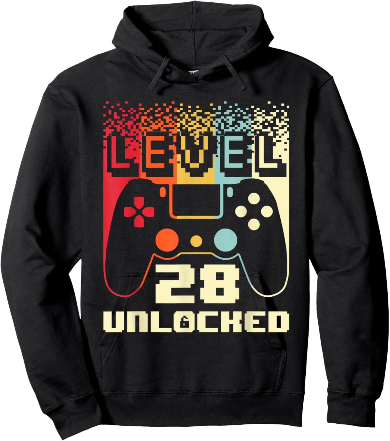 28th Birthday Level 28 Unlocked Gamer 28 Year Old Hoodie - Hoodie | Black