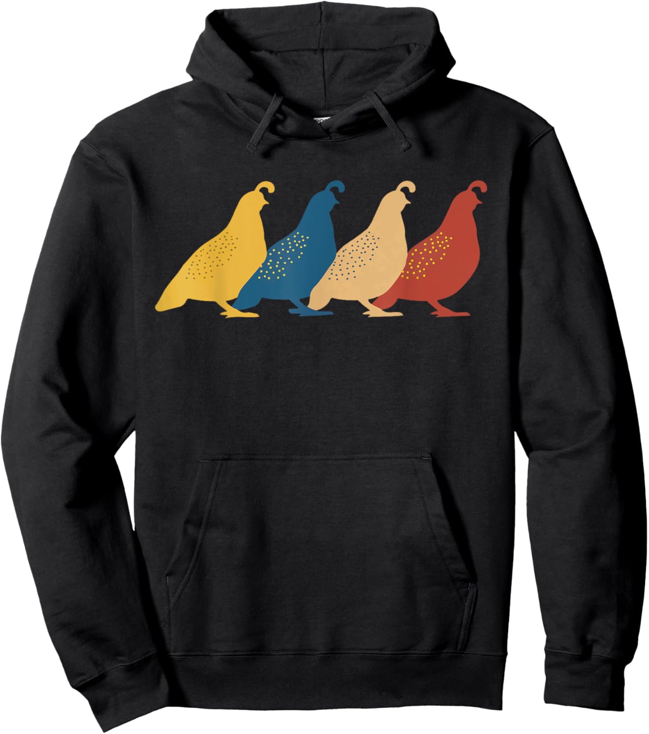 Quail Retro Bird Quails Animal Hoodie - Hoodie | Black
