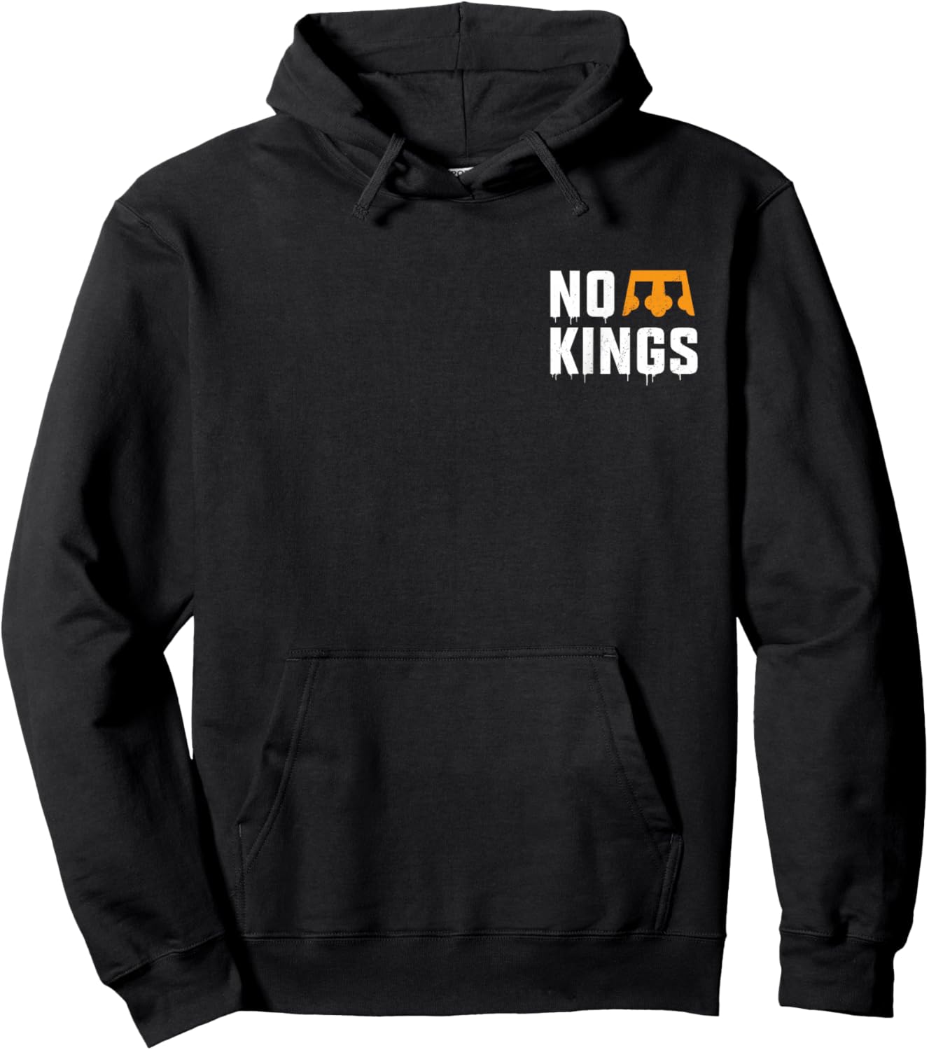 No Kings Two Sided Front Back Nope Vintage Hoodie - Hoodie | Black