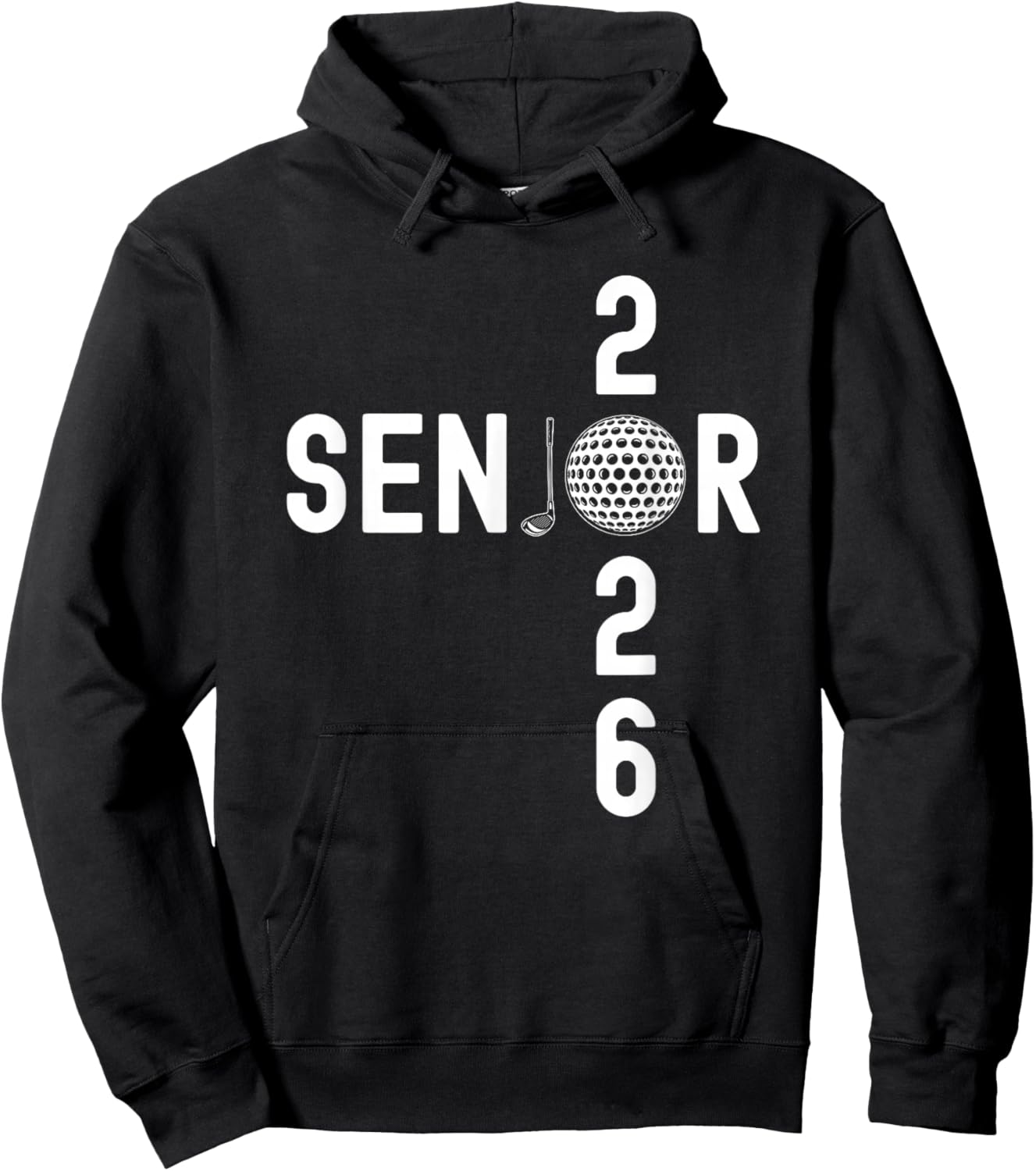 Senior Golf Class of 2026 Funny Graduation Hoodie - Hoodie | Black