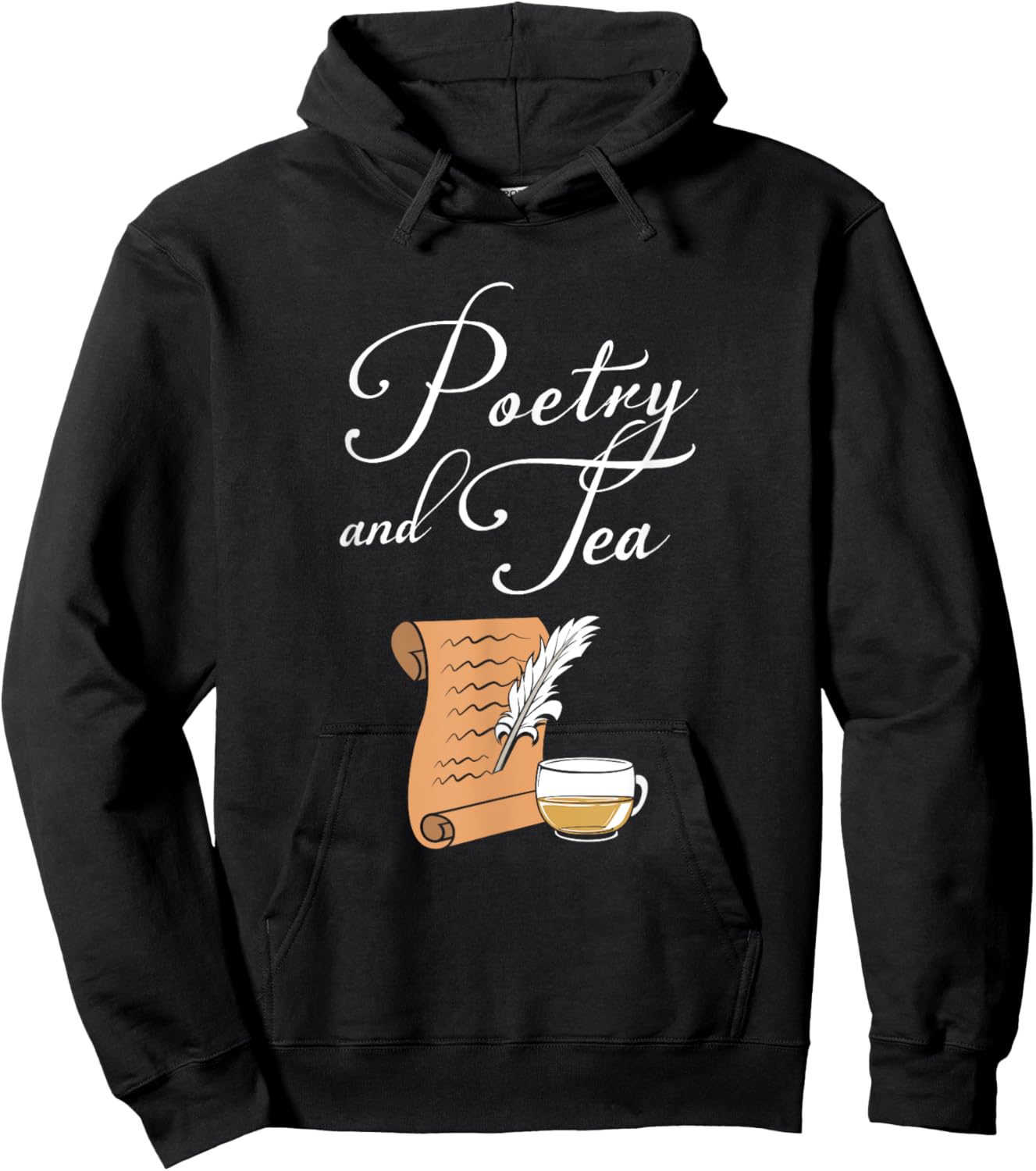 Funny Book Author Tea Lover Poetry And Tea Hoodie - Hoodie | Black