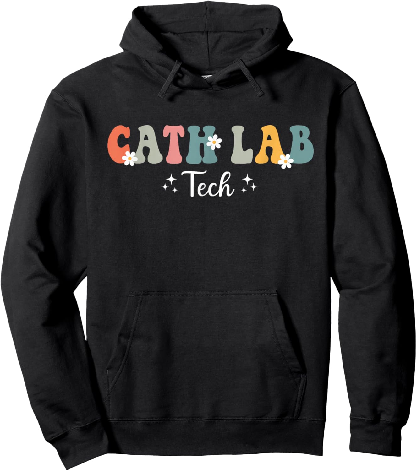 Retro Groovy Cath Lab Tech Cath Lab Technician Men Hoodie - Hoodie | Black