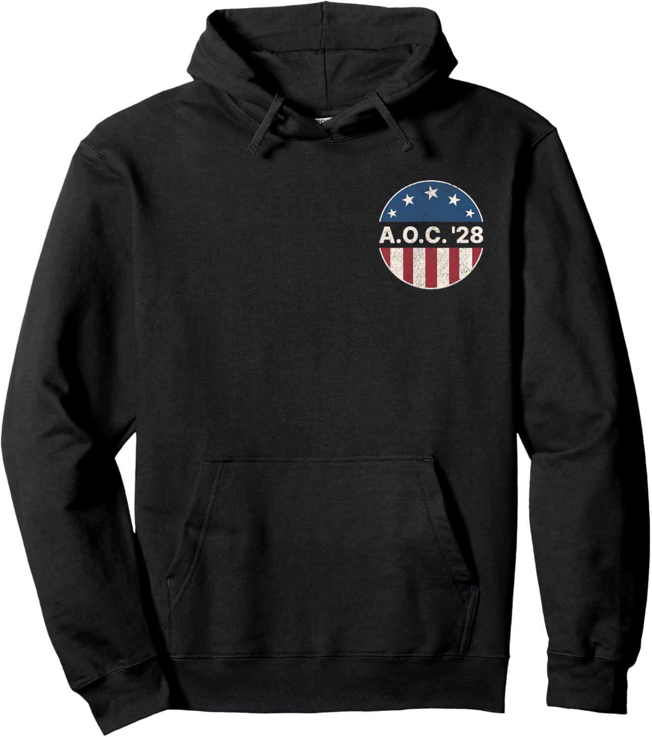 AOC 2028 A.O.C. 2028 For President American Flag Hoodie - Hoodie | Black