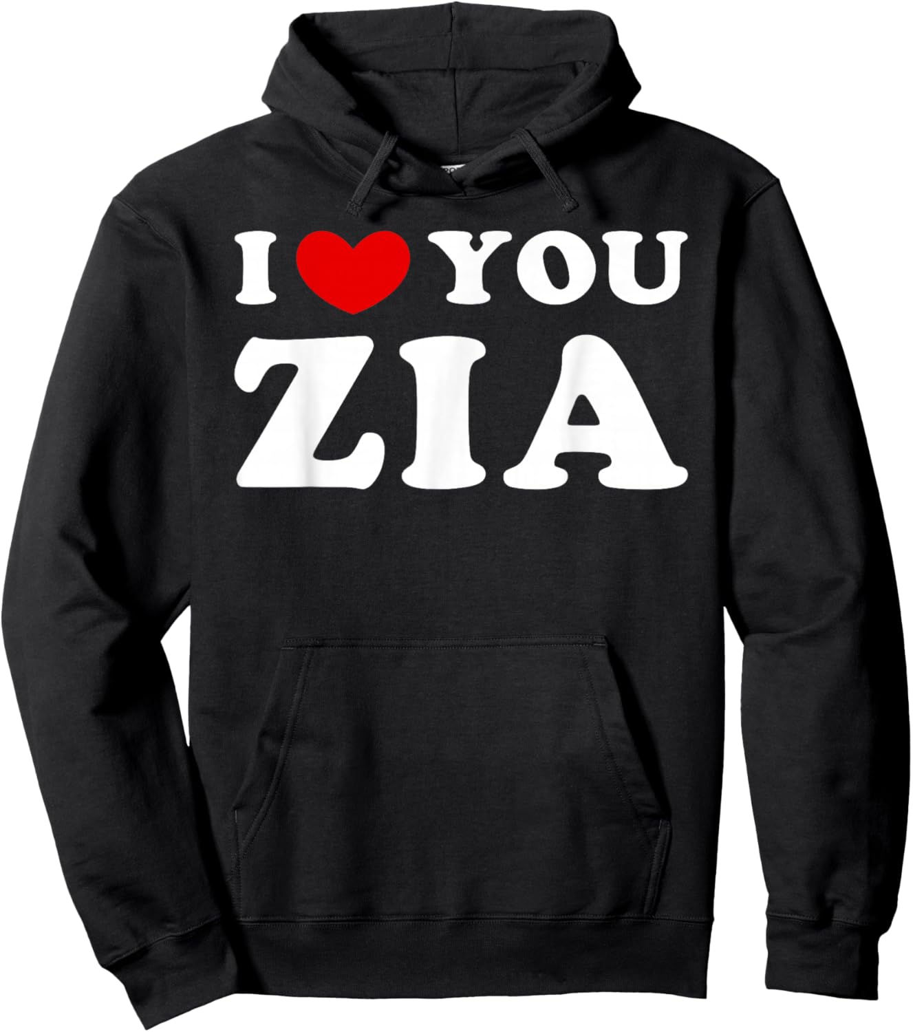 I Love You Zia, I Heart Zia Hoodie - Hoodie | Black