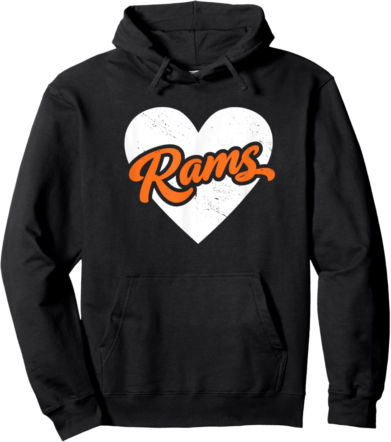 Vintage Rams High School Go Rams Pride Heart Hoodie - Hoodie | Black