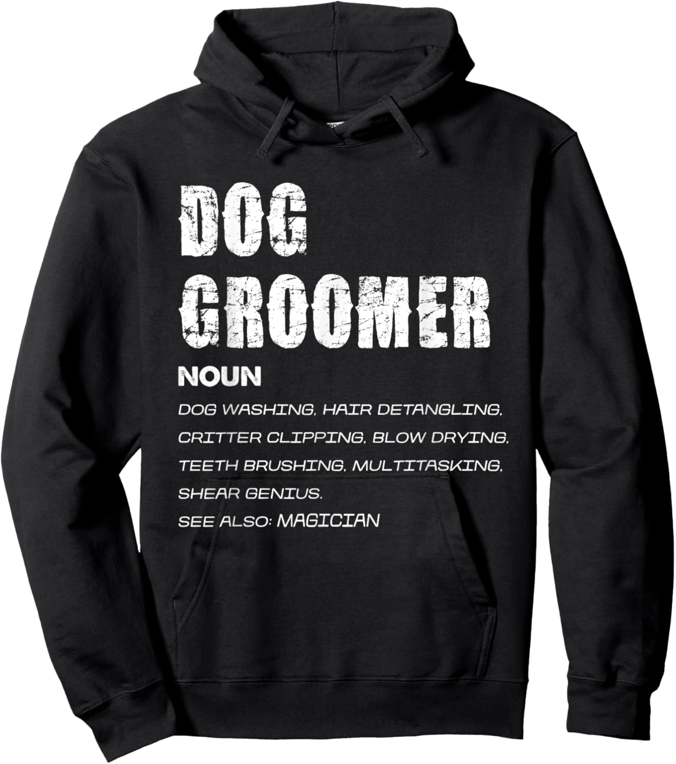 Dog Groomer Noun Dog Washing Shear Genius Men Women Kids Hoodie - Hoodie | Black
