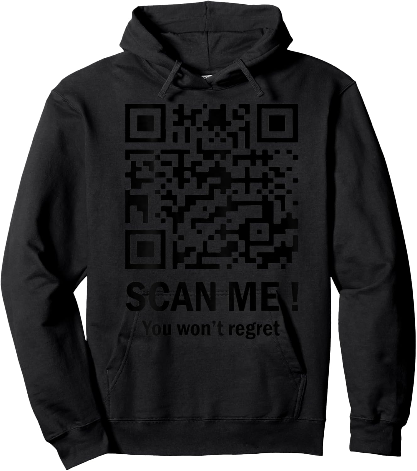Scan Me You Won't Regret It Funny QR Trump Dance Code (back) Hoodie - Hoodie | Black