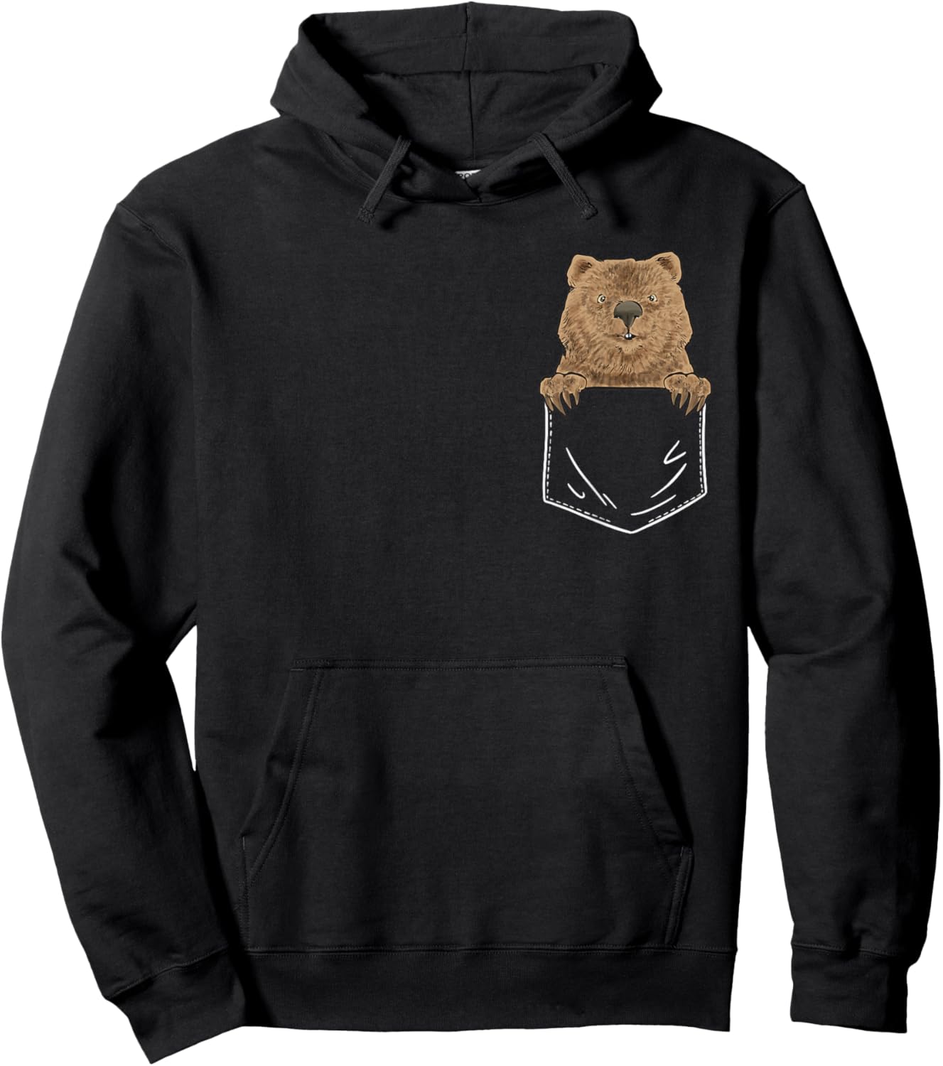Wombat Lover Pocket Australian Wombat Hoodie - Hoodie | Black
