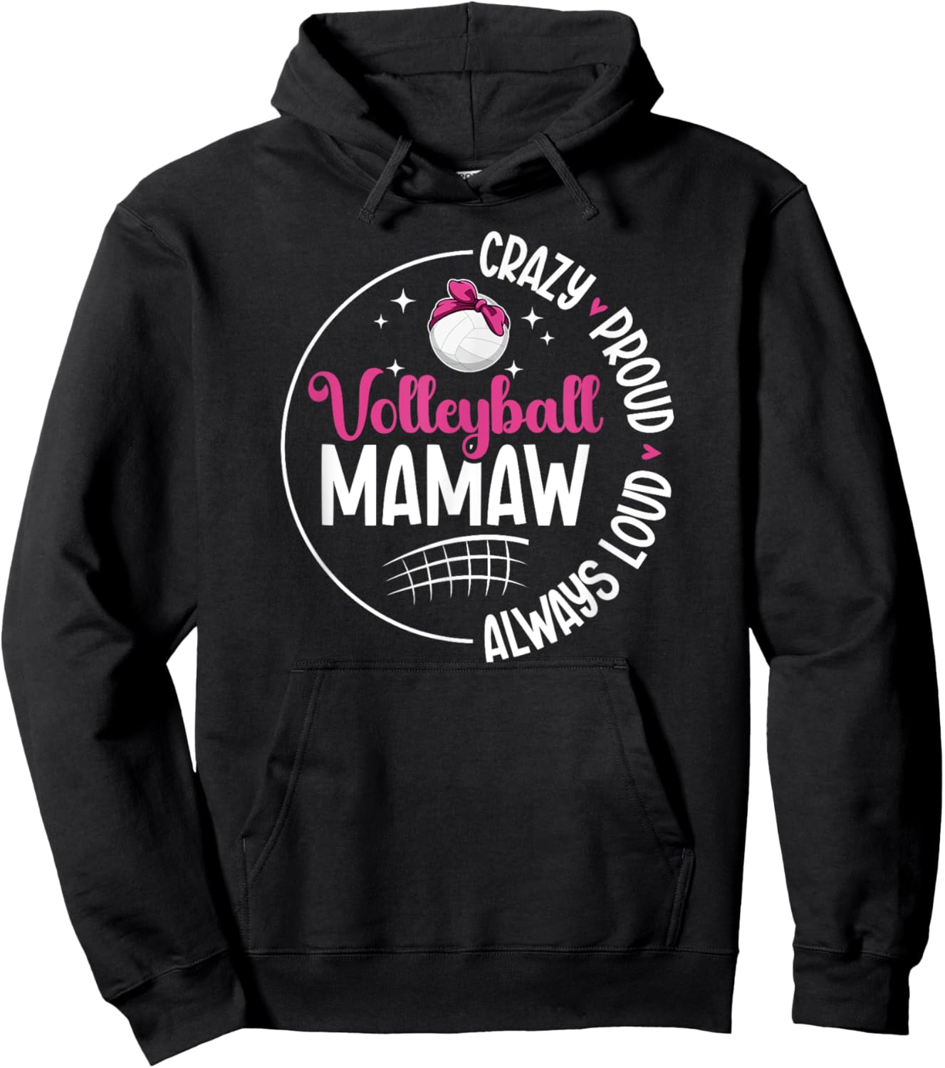 Crazy Proud Volleyball Mamaw Of A Volleyball Player Mamaw Hoodie - Hoodie | Black