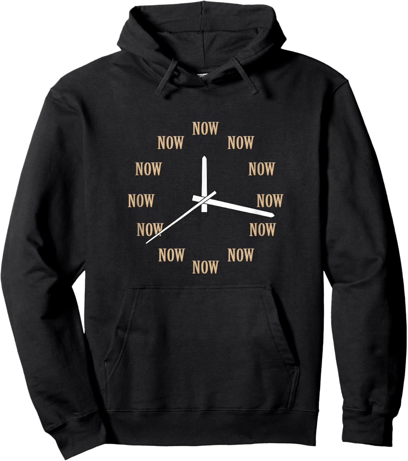 Tan Color The Perfect Time Tan Graphic Hoodie - Hoodie | Black