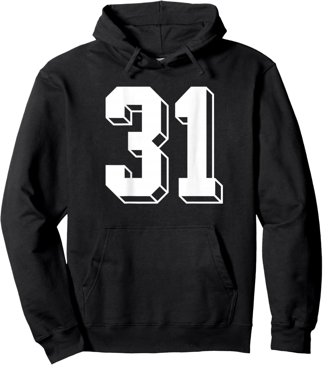 Number 31 BACKSIDE - Retro 80s 90s Team Jersey Numbered Hoodie - Hoodie | Black