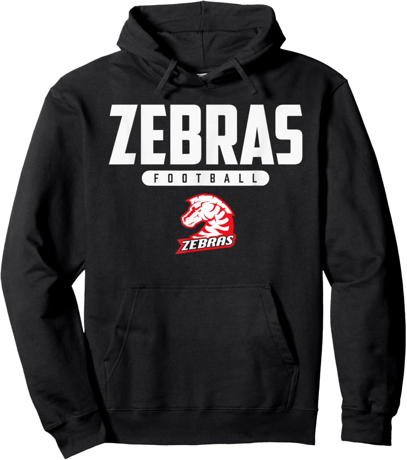 Claremore Zebras Logo Football HS Hoodie - Hoodie | Black