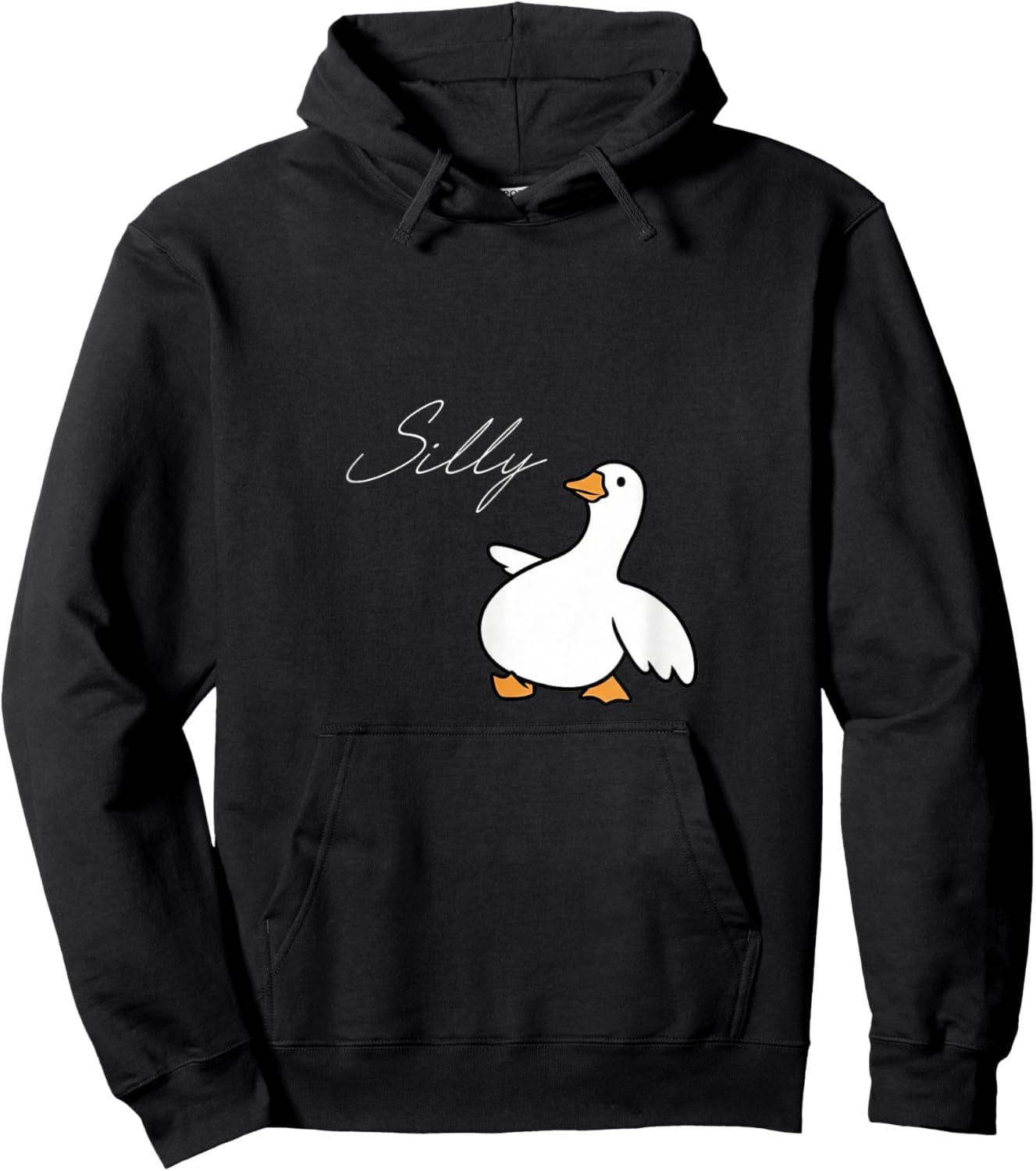 Funny Silly Goofy Goose Duck Meme Cute Animal Spooky Season Hoodie - Hoodie | Black