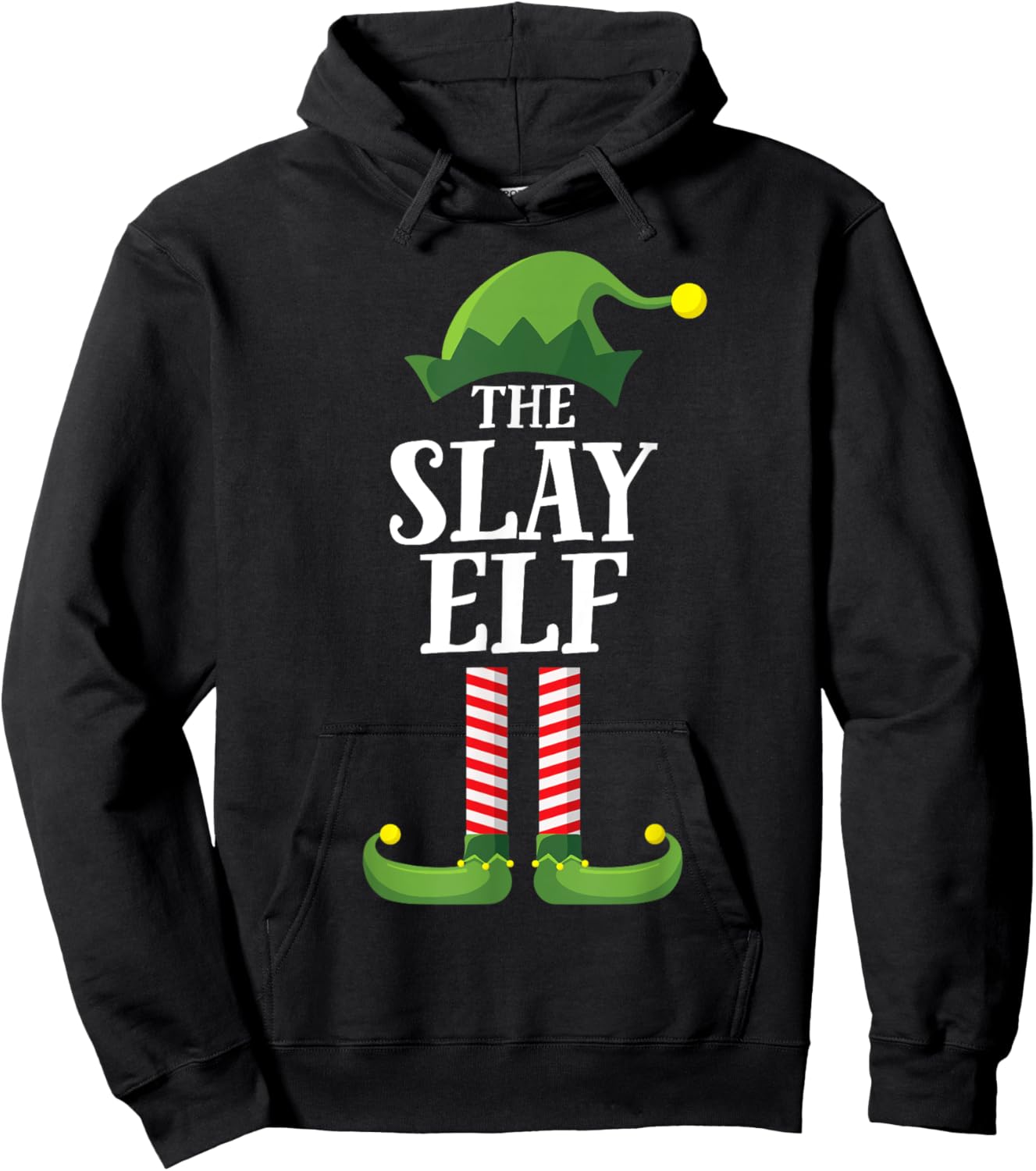 Slay Elf Matching Family Group Funny Christmas Hoodie - Hoodie | Black