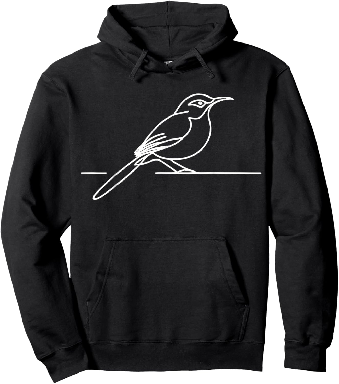Brown Thrasher Line Art Birdwatcher Hoodie - Hoodie | Black