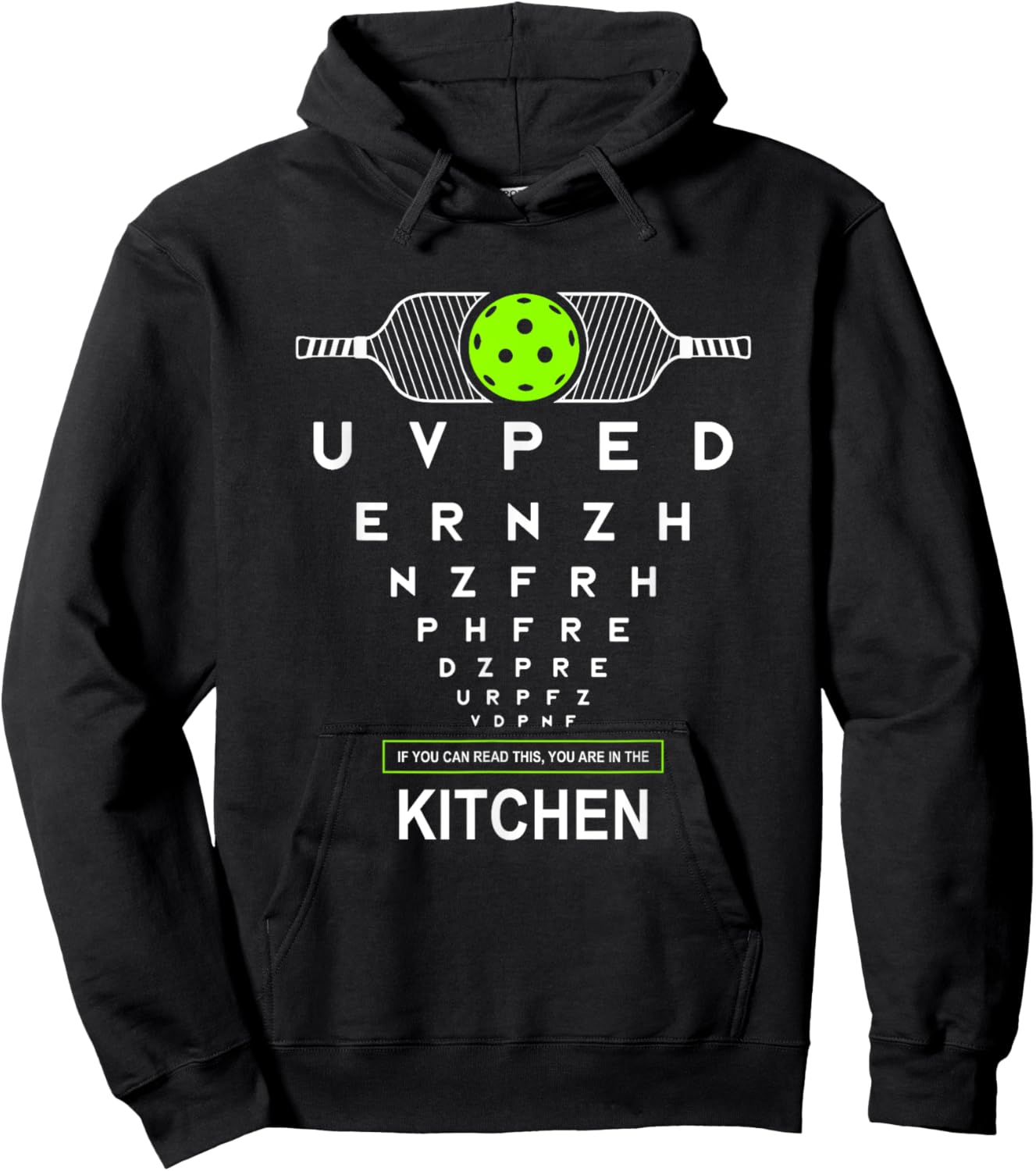 Funny Eyesight Pickleball Joke If You Can Read This Kitchen Hoodie - Hoodie | Black