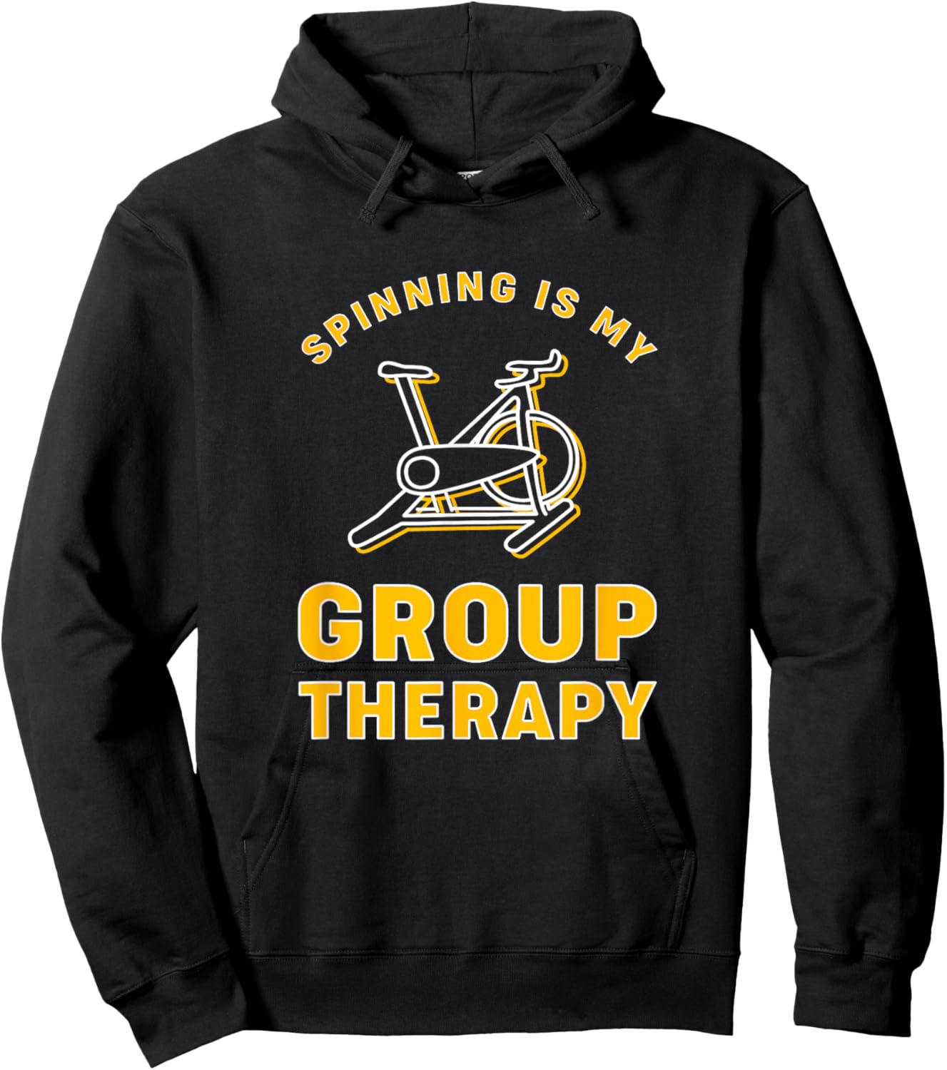 Funny Spin Class Spinning Is My Group Therapy Hoodie - Hoodie | Black