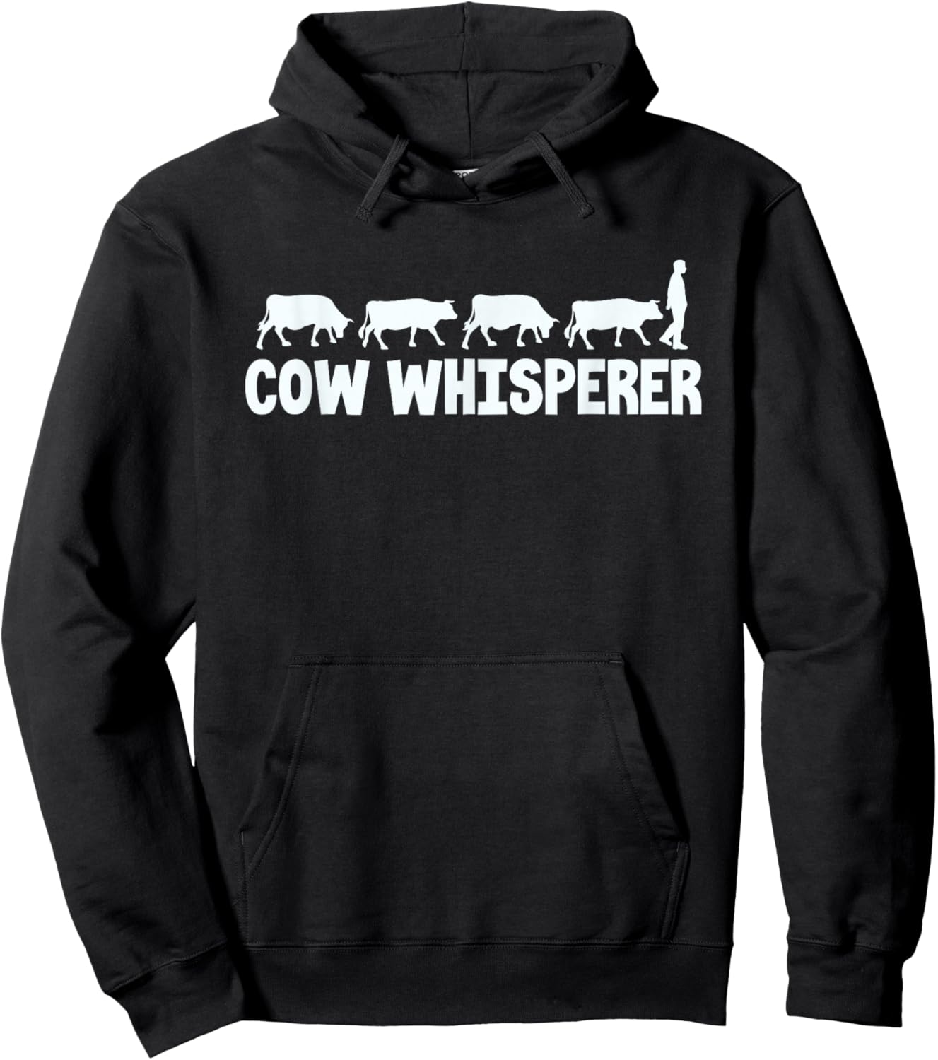 Cow Whisperer Funny Farmer Farming Lovers Outfit Men Women Hoodie - Hoodie | Black