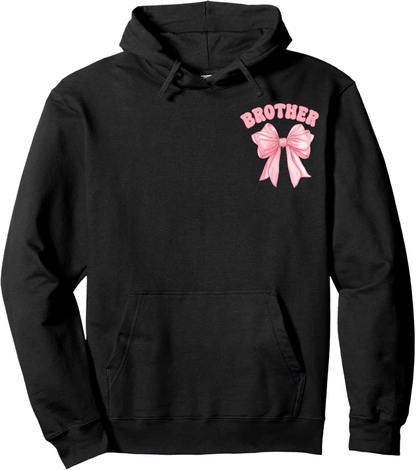 Brother of The Birthday Girl Family Pink Coquette Bow Party Hoodie - Hoodie | Black