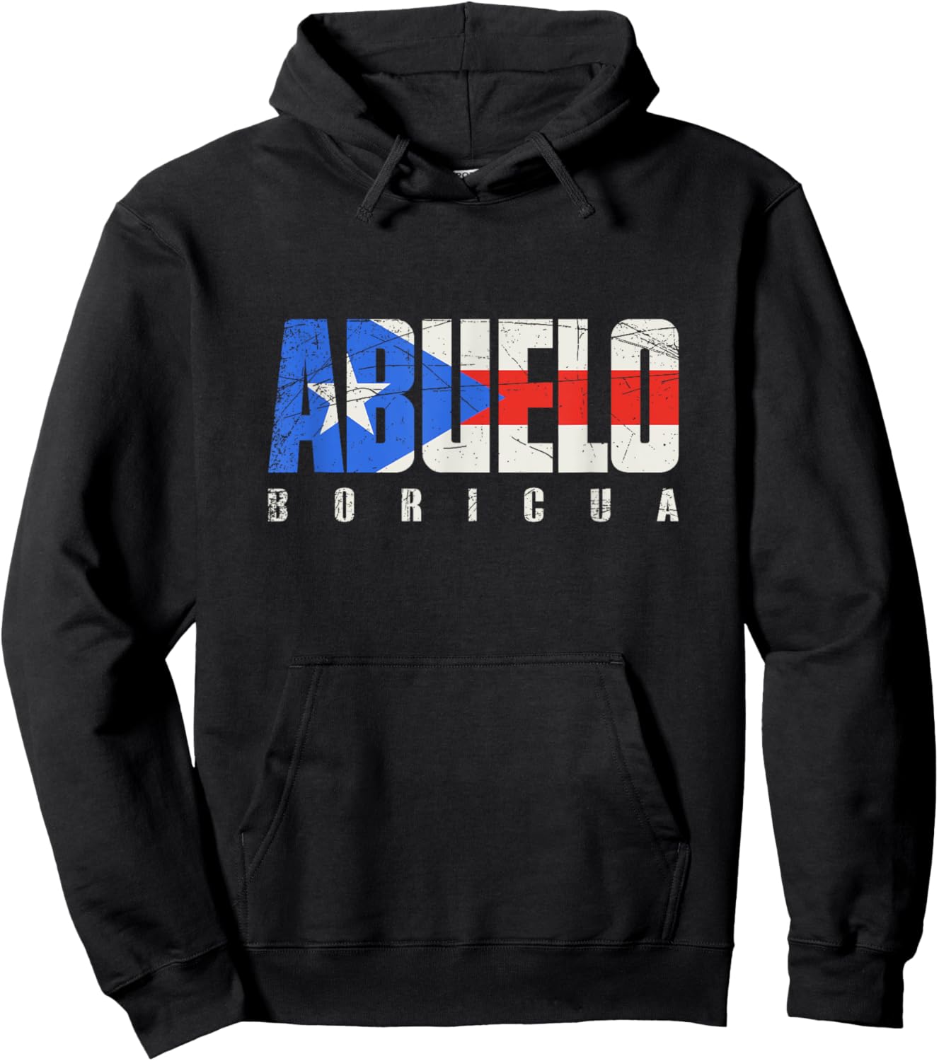 Puerto Rico Grandpa Abuelo Boricua, Puerto Rican Flag Hoodie - Hoodie | Black
