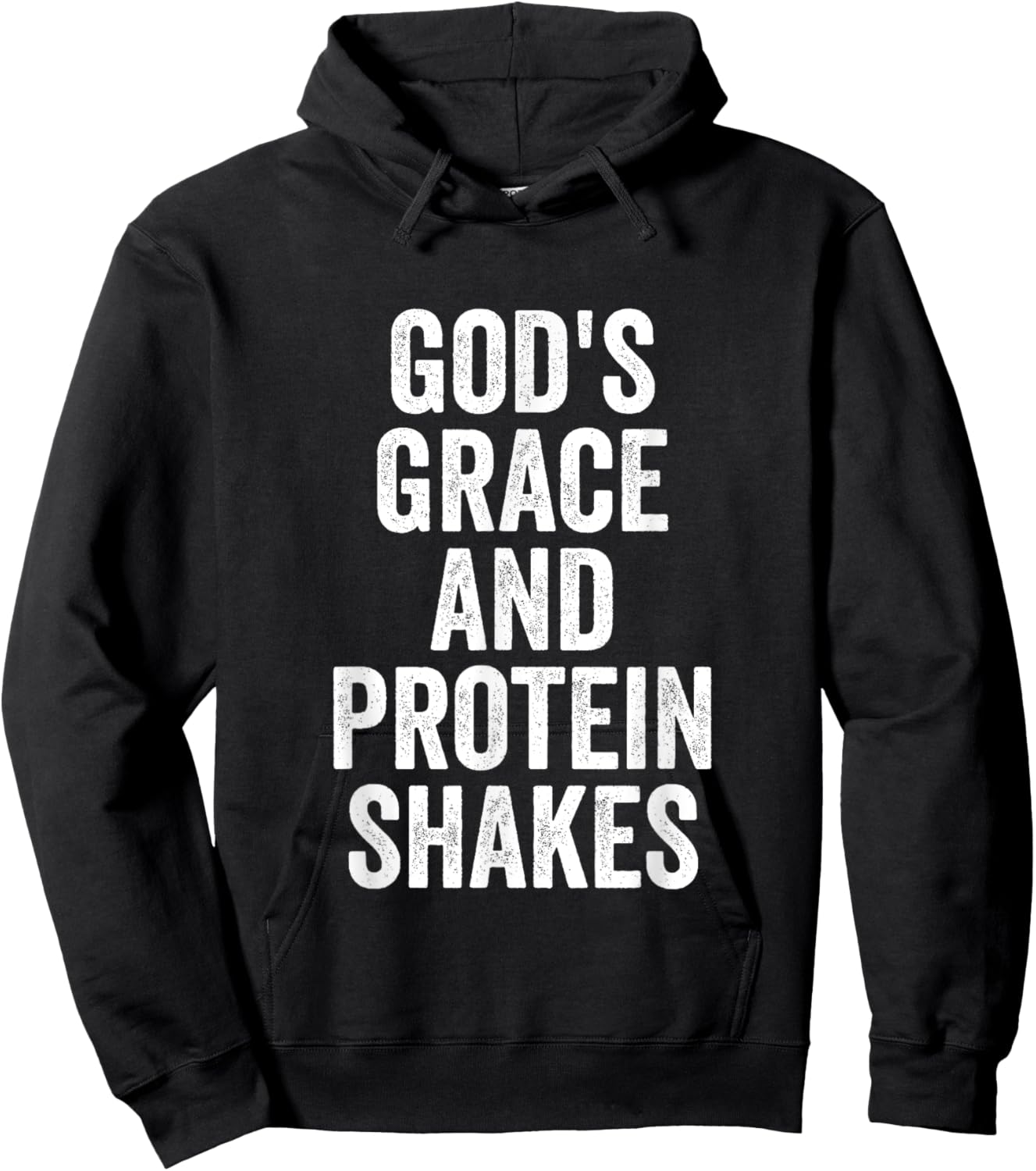 God’s Grace And Protein Shakes Christian Workout Fitness Gym Hoodie - Hoodie | Black