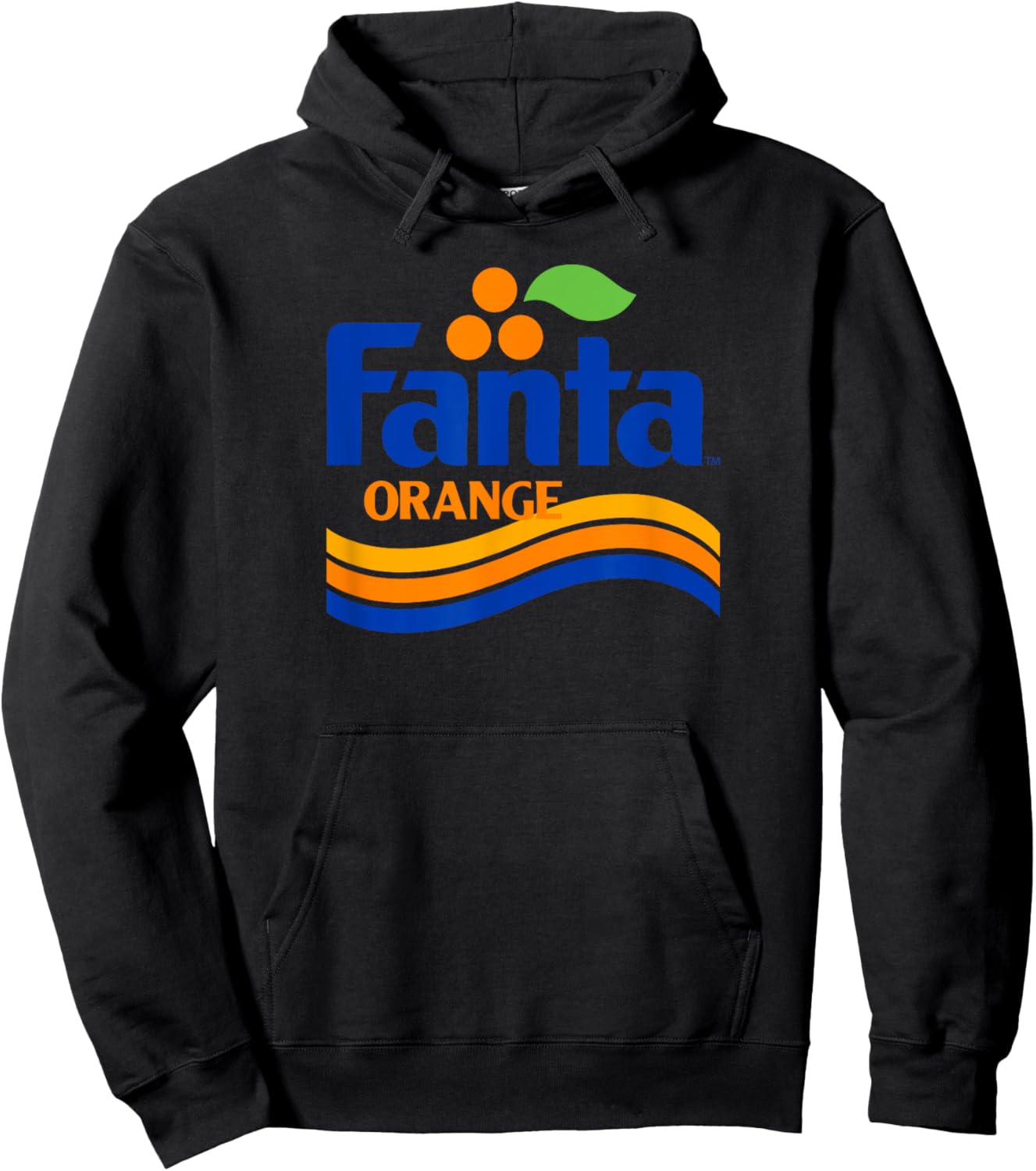 Fanta Orange 1980s Retro Wave Logo Hoodie - Hoodie | Black
