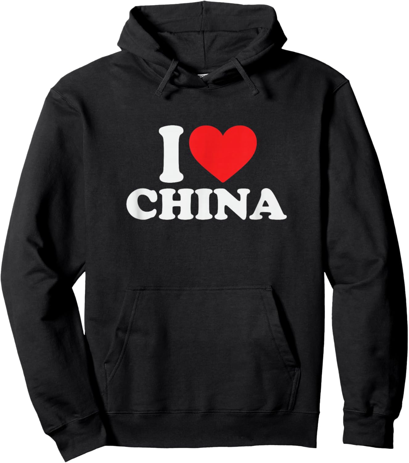 I Love China Red Heart Chinese Flag & Stars Love Souvenir Hoodie - Hoodie | Black