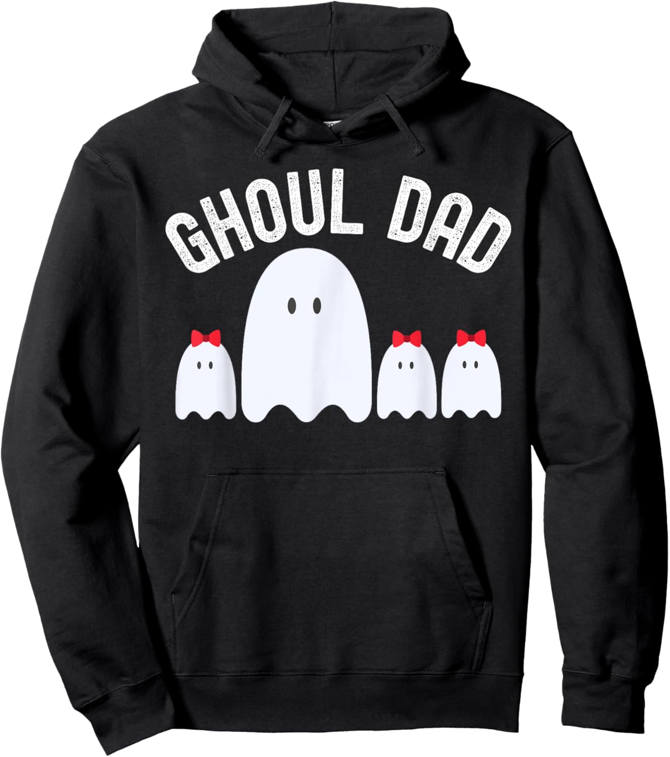 Ghoul Dad, Halloween Daddy Ghost Father of Three Girls Hoodie - Hoodie | Black