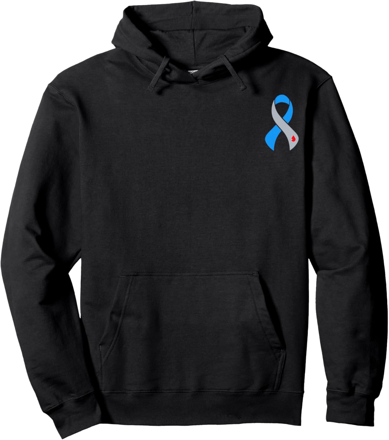 Support Squad Type 1 Diabetes Awareness T1D Blue Ribbon Hoodie - Hoodie | Black
