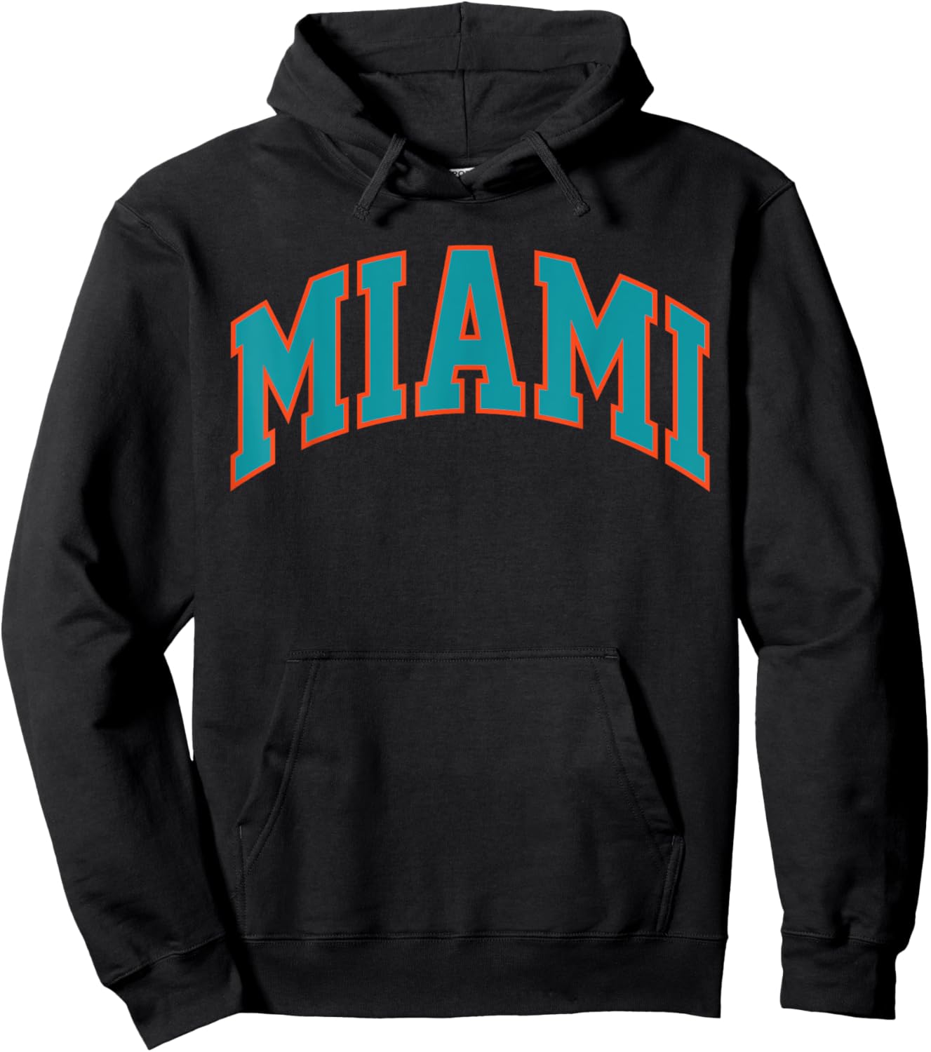 Retro Miami Men Miami Women Vintage Classic Aqua Orange FL Hoodie - Hoodie | Black