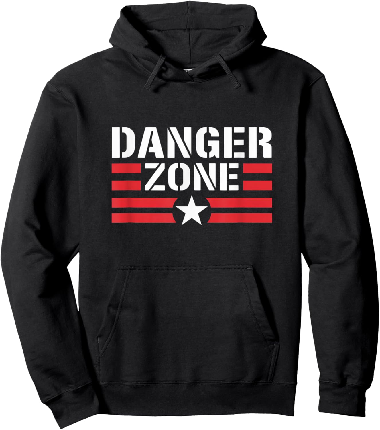 Danger Zone Graphic Novelty Design Hoodie - Hoodie | Black