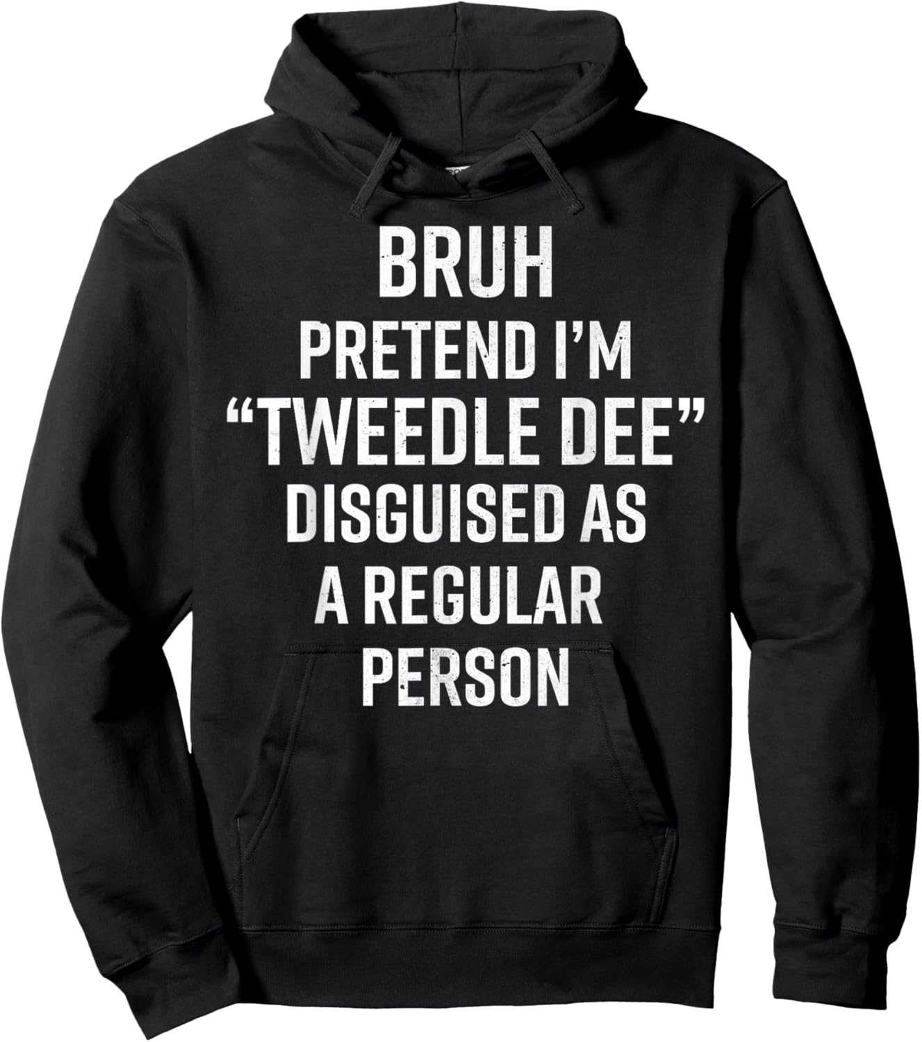 Funny Halloween Lazy Costume Bruh Pretend I'm A Tweedle Dee Hoodie - Hoodie | Black