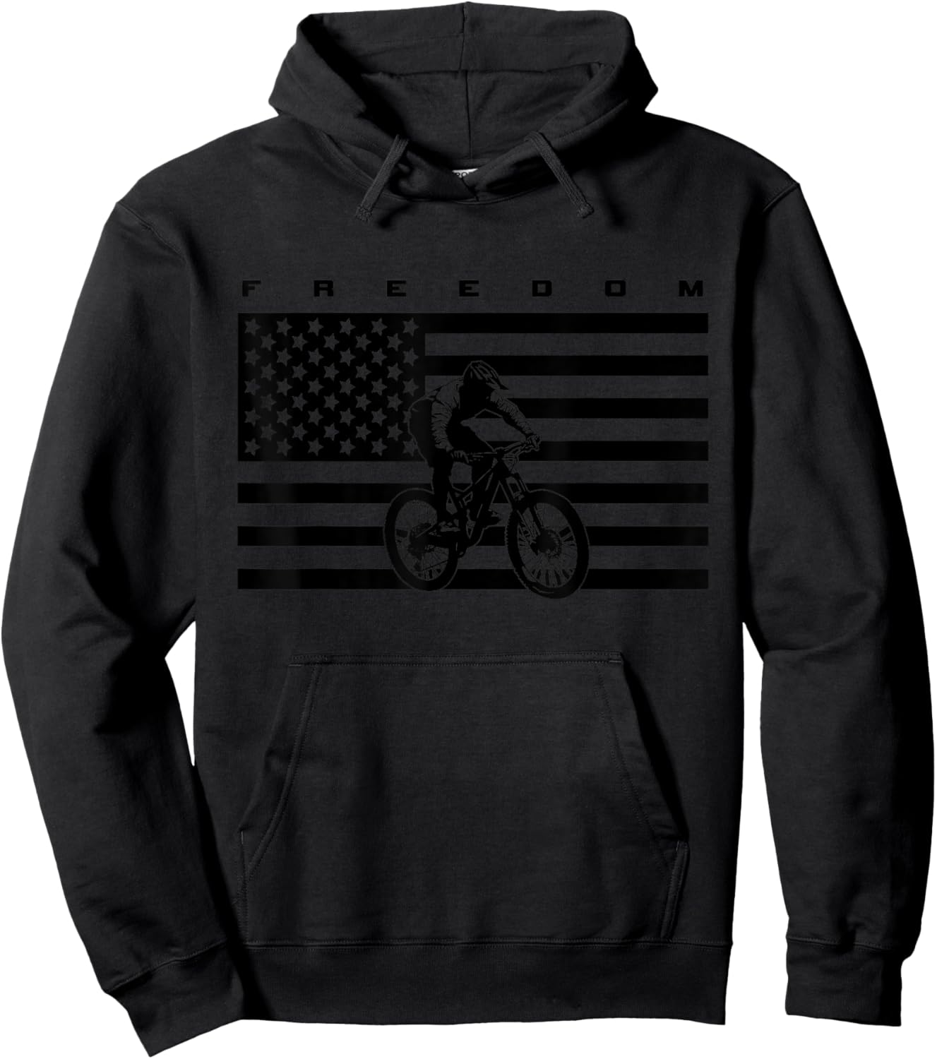 American Flag MTB Mountain Bike Apparel - Mountain Bike Hoodie - Hoodie | Black