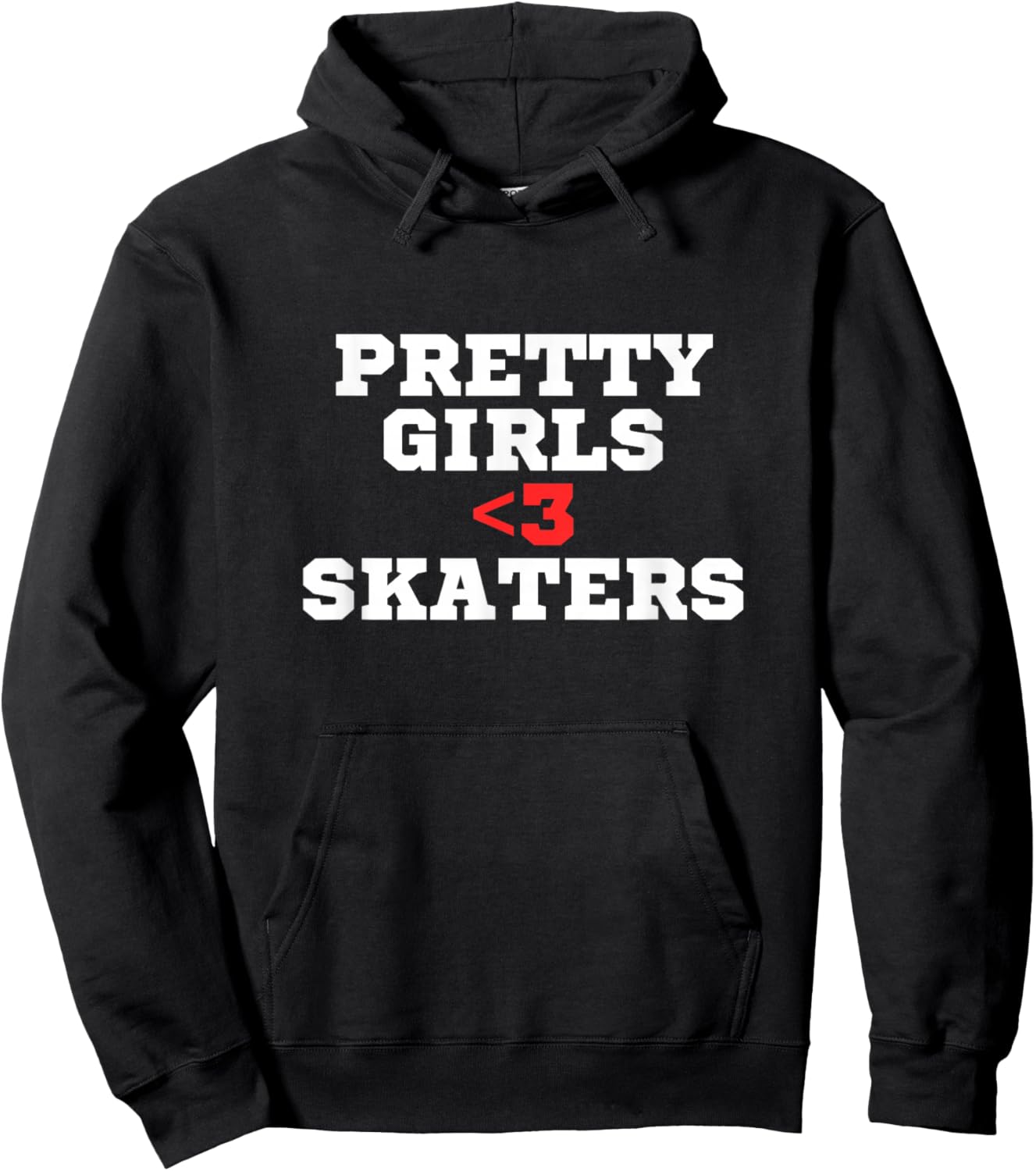 Pretty girls love skaters | Skater | Red heart | Y2K Hoodie - Hoodie | Black