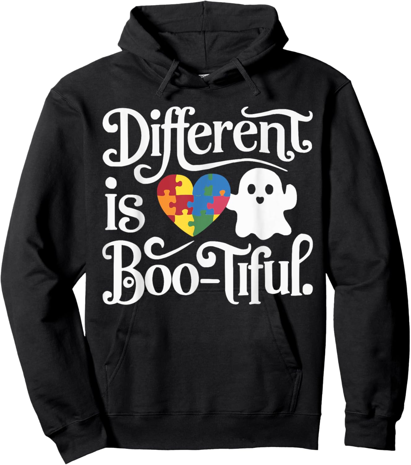 Support Autism Halloween Spooky Autistic Trick Or Treat Hoodie - Hoodie | Black