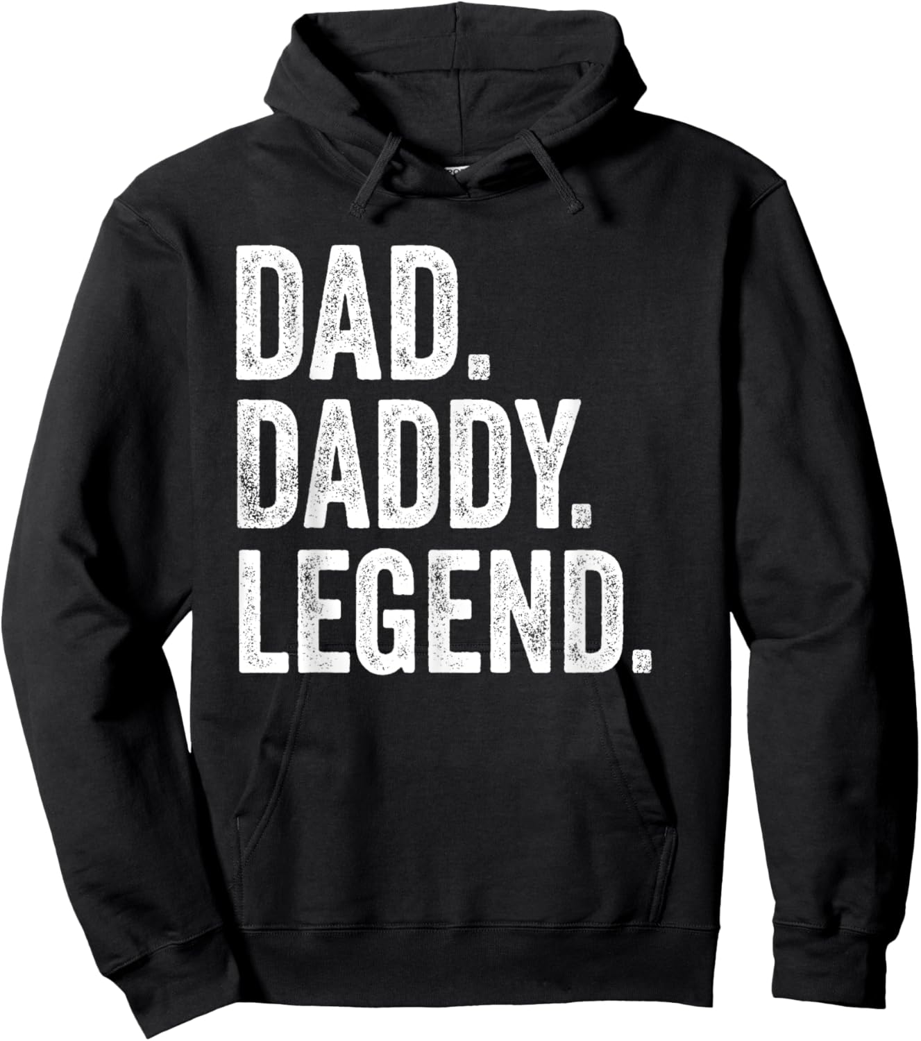 Dad Daddy Legend - Vintage Distressed Bold Daddy Graphic Hoodie - Hoodie | Black