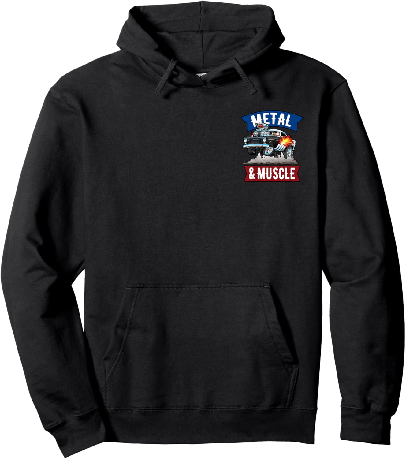 Muscle Cars Classic Cars Hotrods Main Street USA Cartoon Hoodie - Hoodie | Black