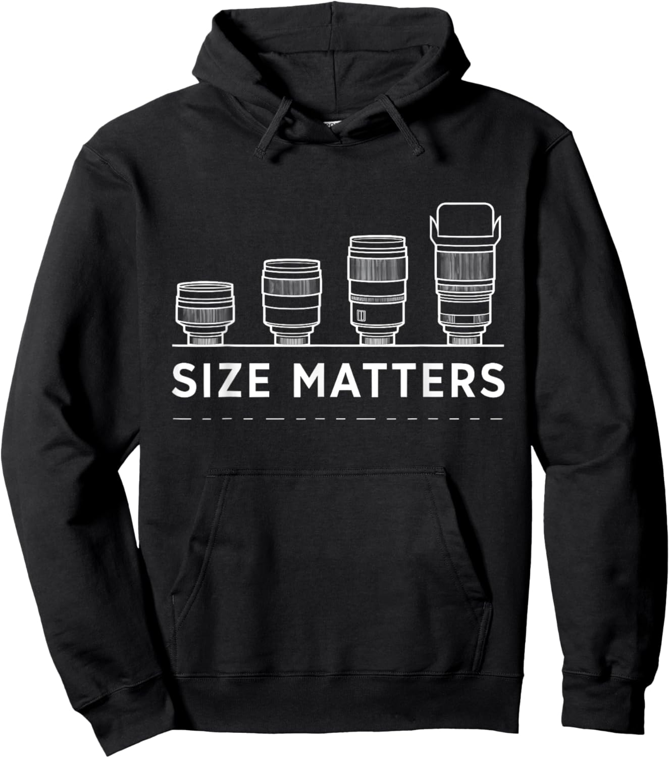 Size a Matters Camera Lens Photographer Photography Lover Hoodie - Hoodie | Black