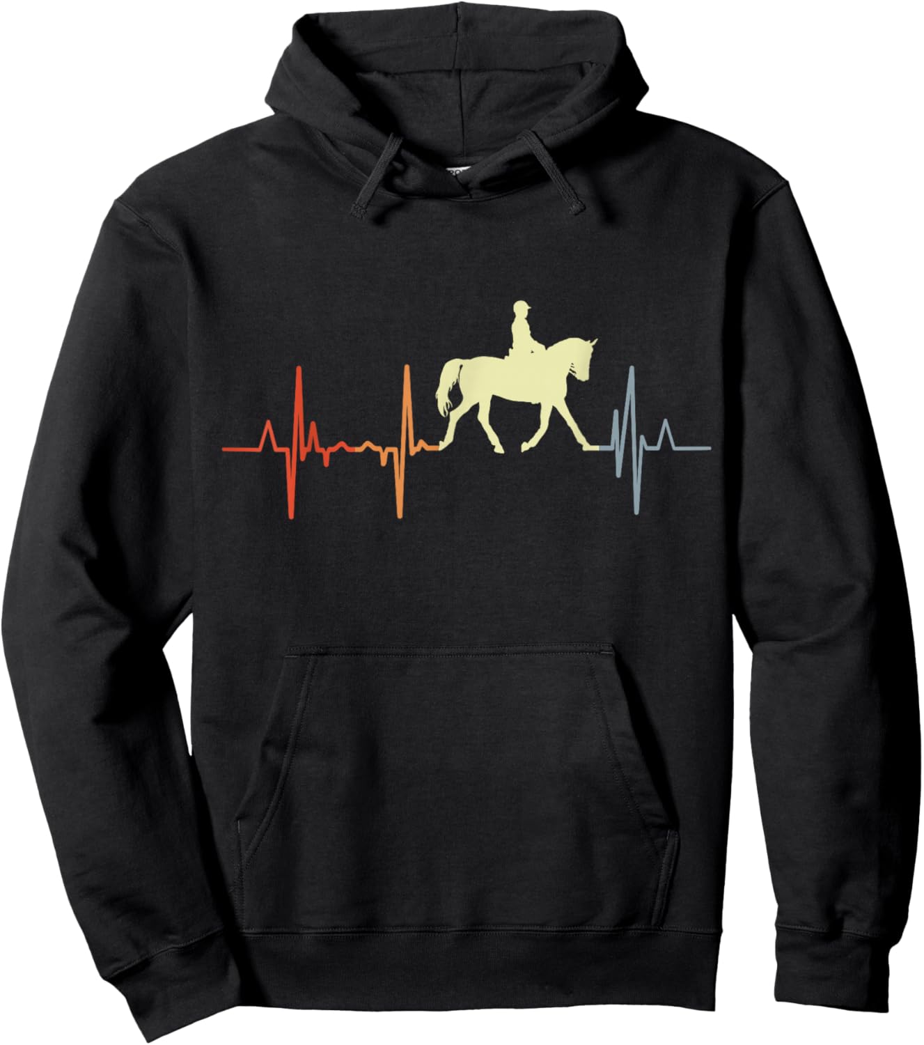 I Love Dressage Riding Horseback Rider Cardiogram Hoodie - Hoodie | Black