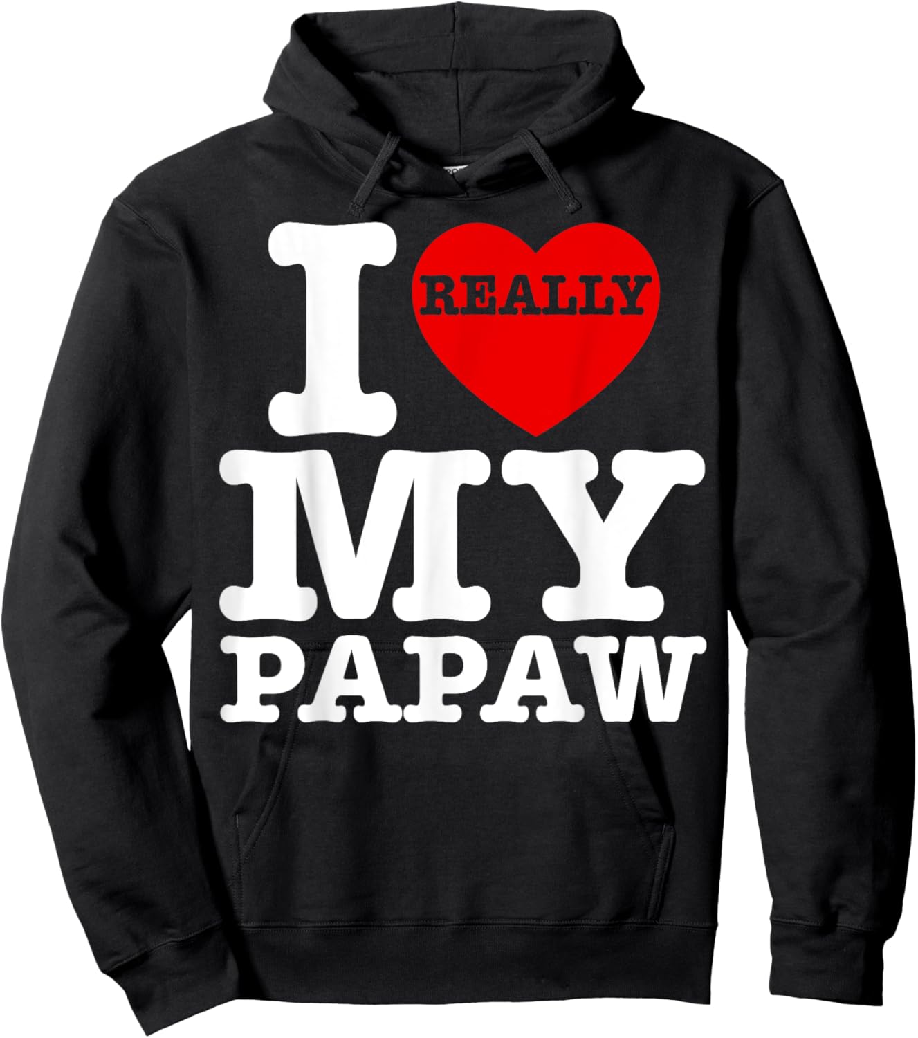Fun I Love My Papaw I Heart My Papaw Grandpa Grandparent Day Hoodie - Hoodie | Black