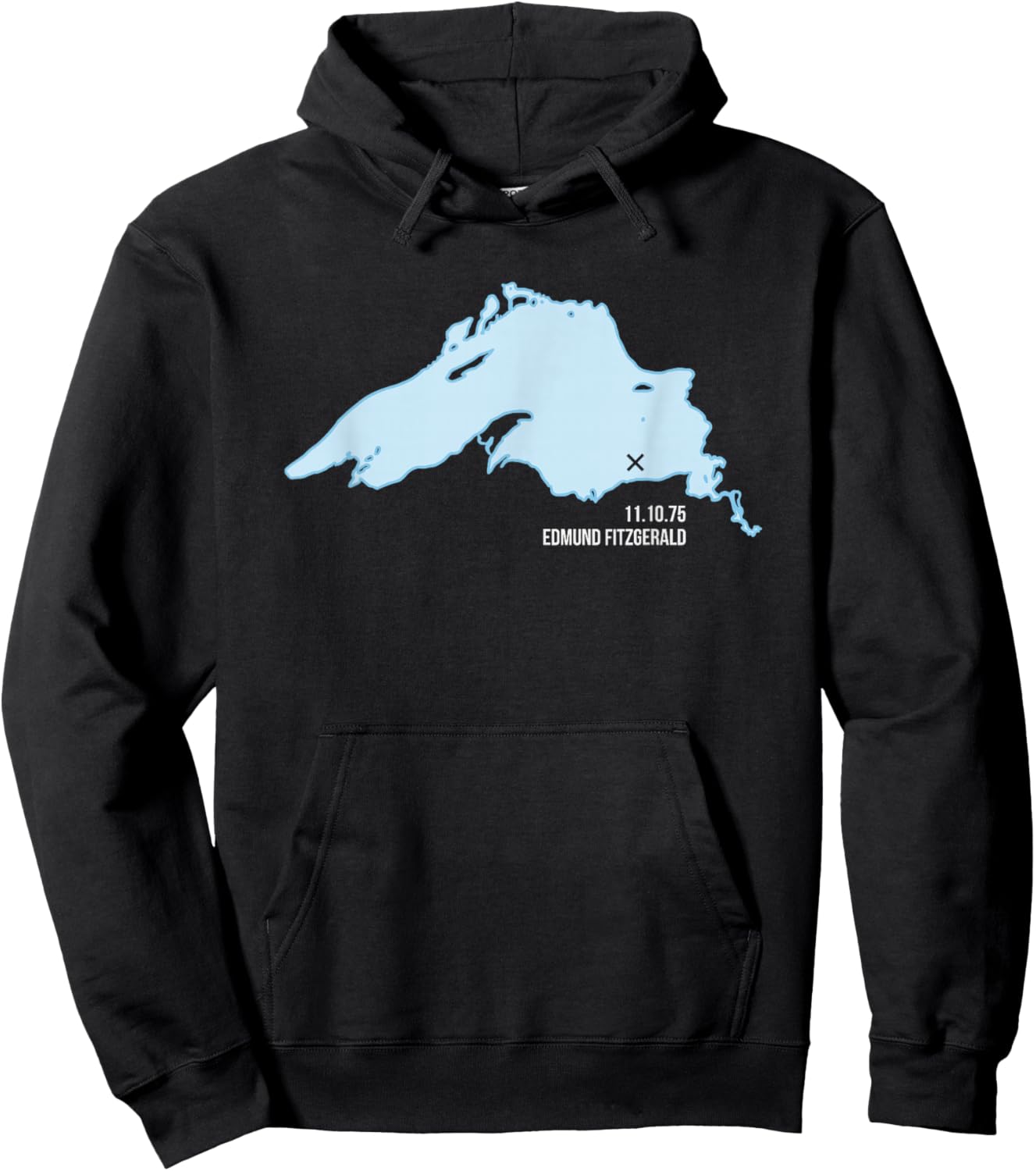 Edmund Fitzgerald Lake Superior Great Lakes Shipwreck Hoodie - Hoodie | Black