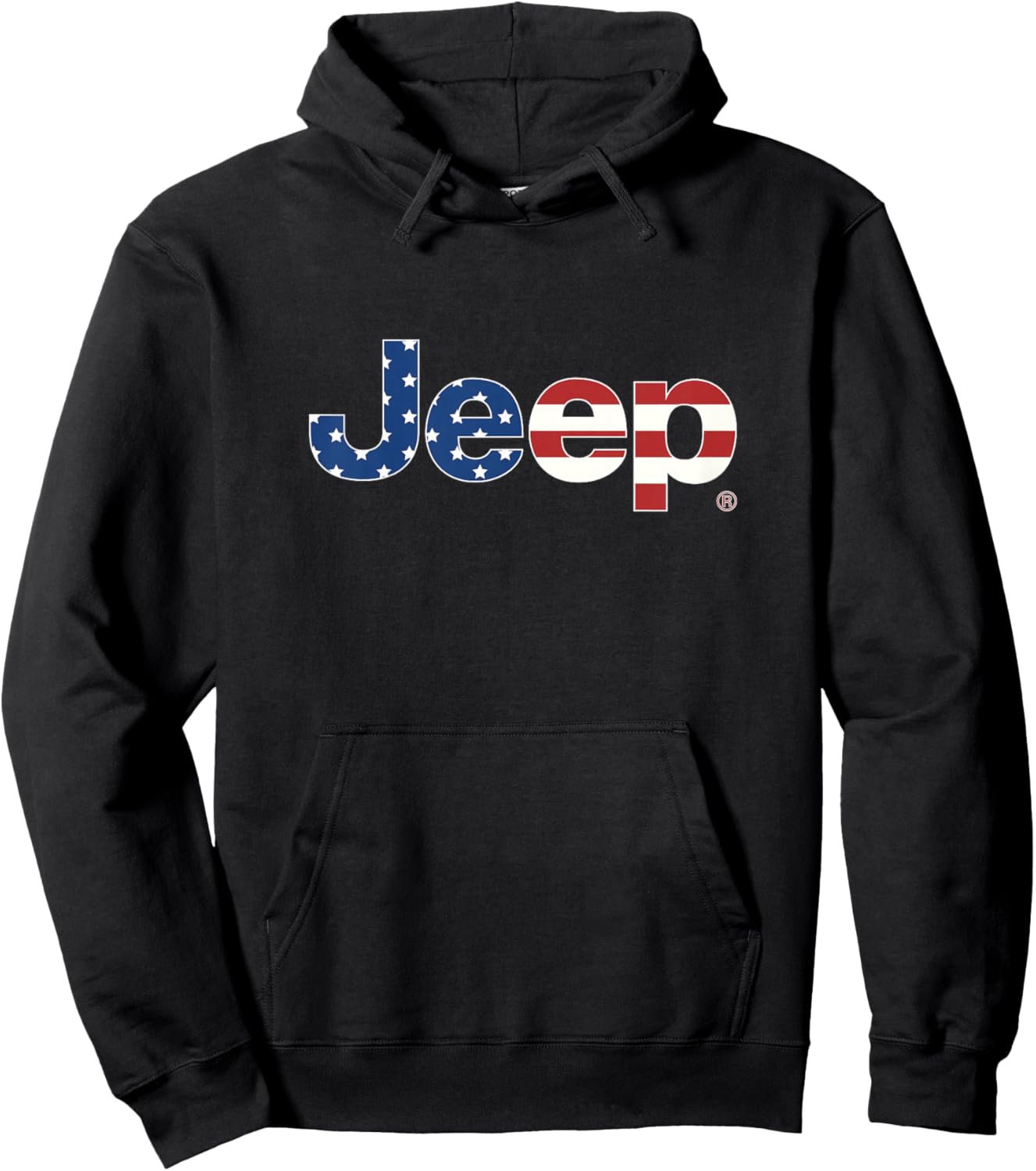 Kids Jeep Flag Wordmark Logo Officially Licensed Hoodie - Hoodie | Black