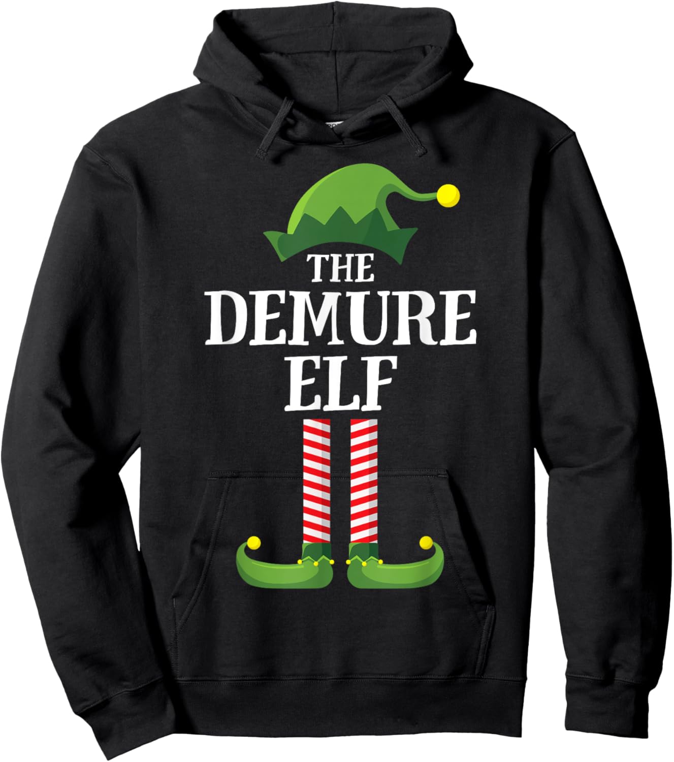 Demure Elf Matching Family Group Funny Christmas Hoodie - Hoodie | Black