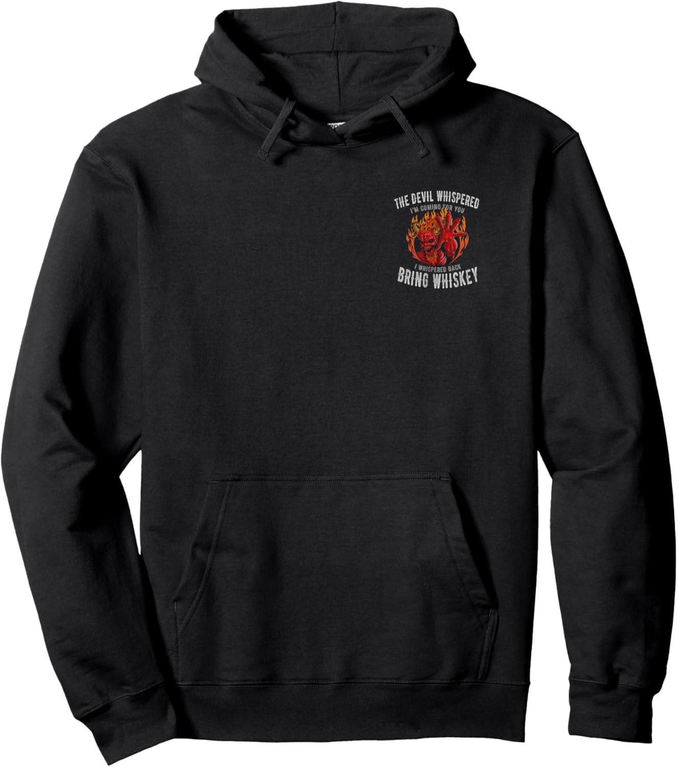 The Devil Whispered - Dark Gothic Whiskey Demon - Two Sided Hoodie - Hoodie | Black