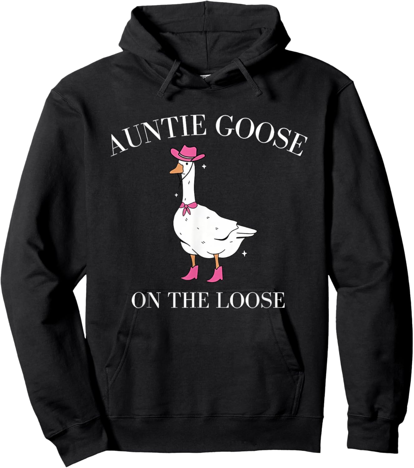 Auntie Goose On the Loose Cowgirl Western Country Hoodie - Hoodie | Black