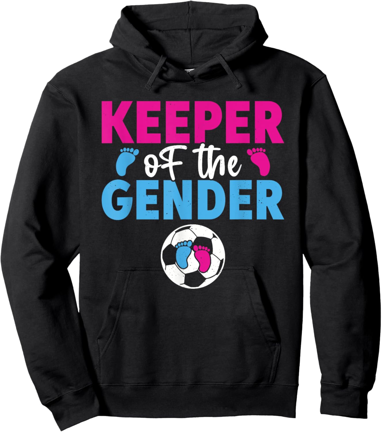 Keeper Of The Gender Soccer Funny Gender Reveal Party Hoodie - Hoodie | Black