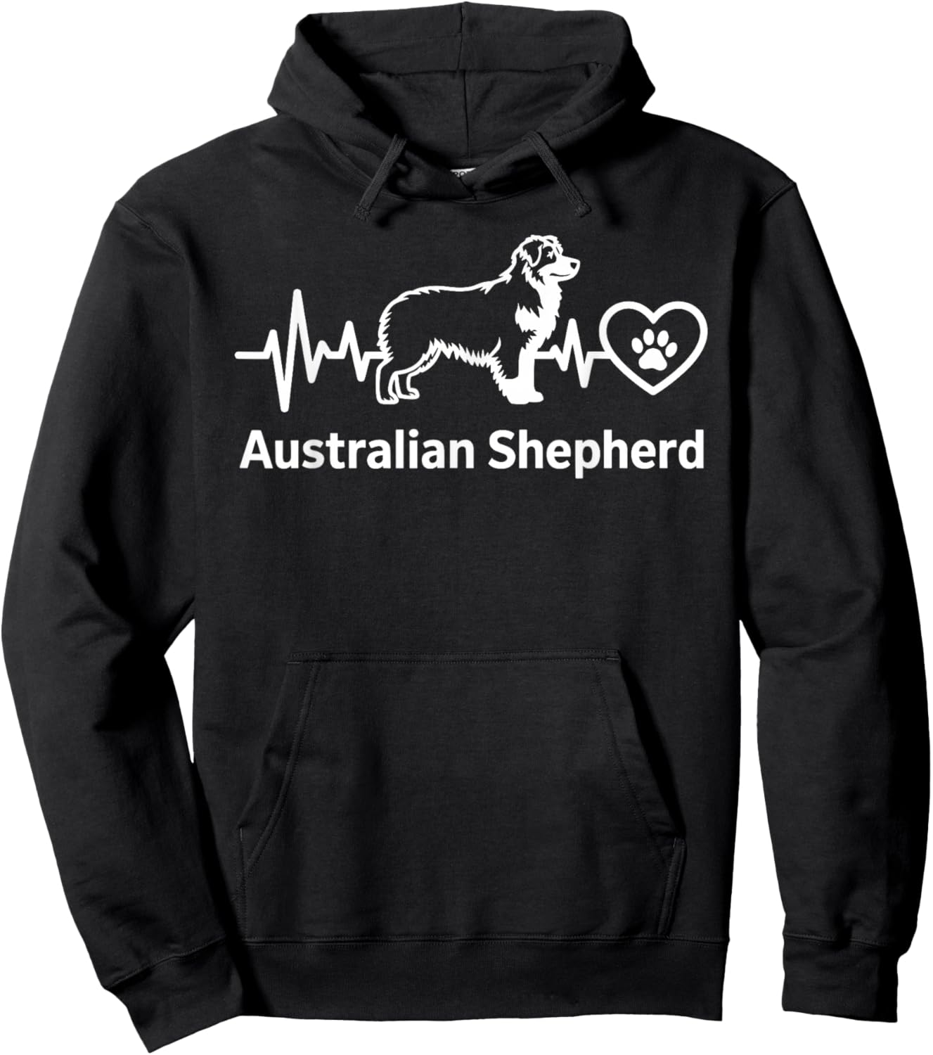 Funny Australian Shepherd Art Women Kids Aussie Hoodie - Hoodie | Black