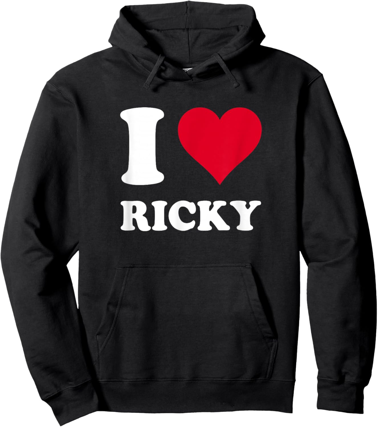 Red Heart I Love Ricky Hoodie - Hoodie | Black