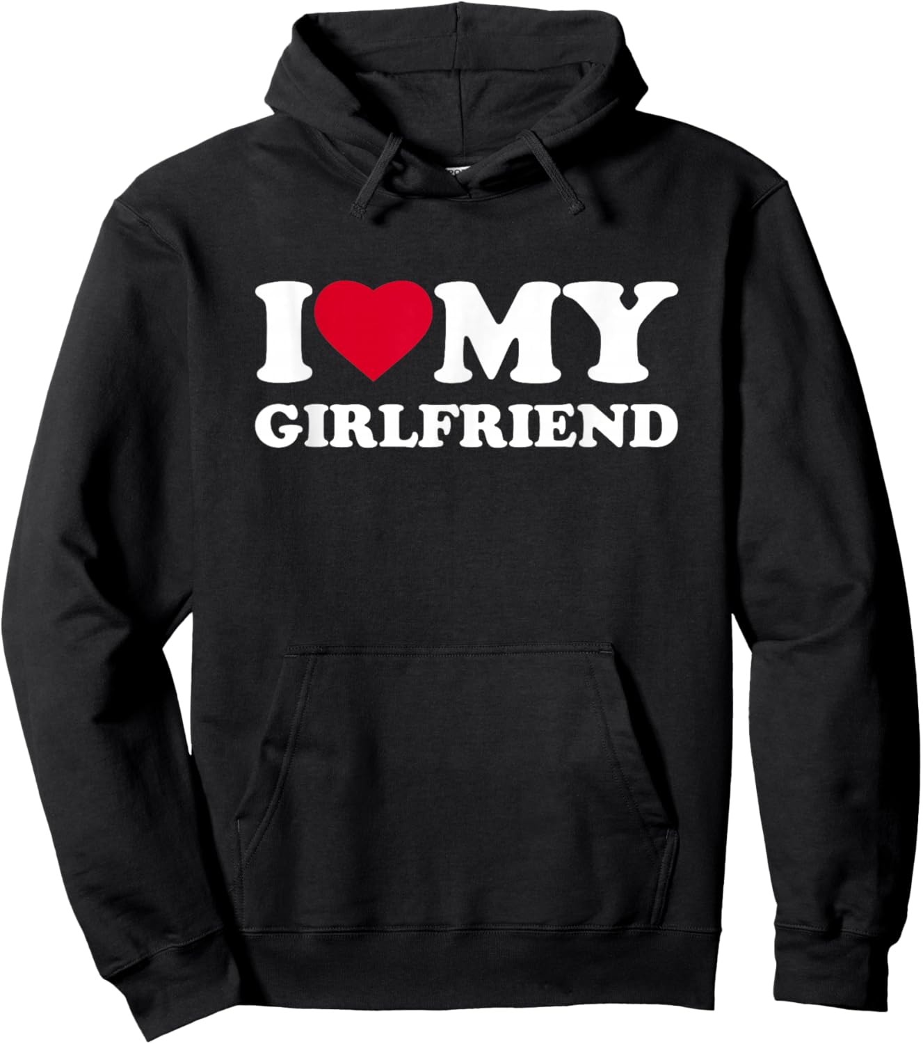 I Love My Girlfriend Heart Family Funny Hoodie - Hoodie | Black